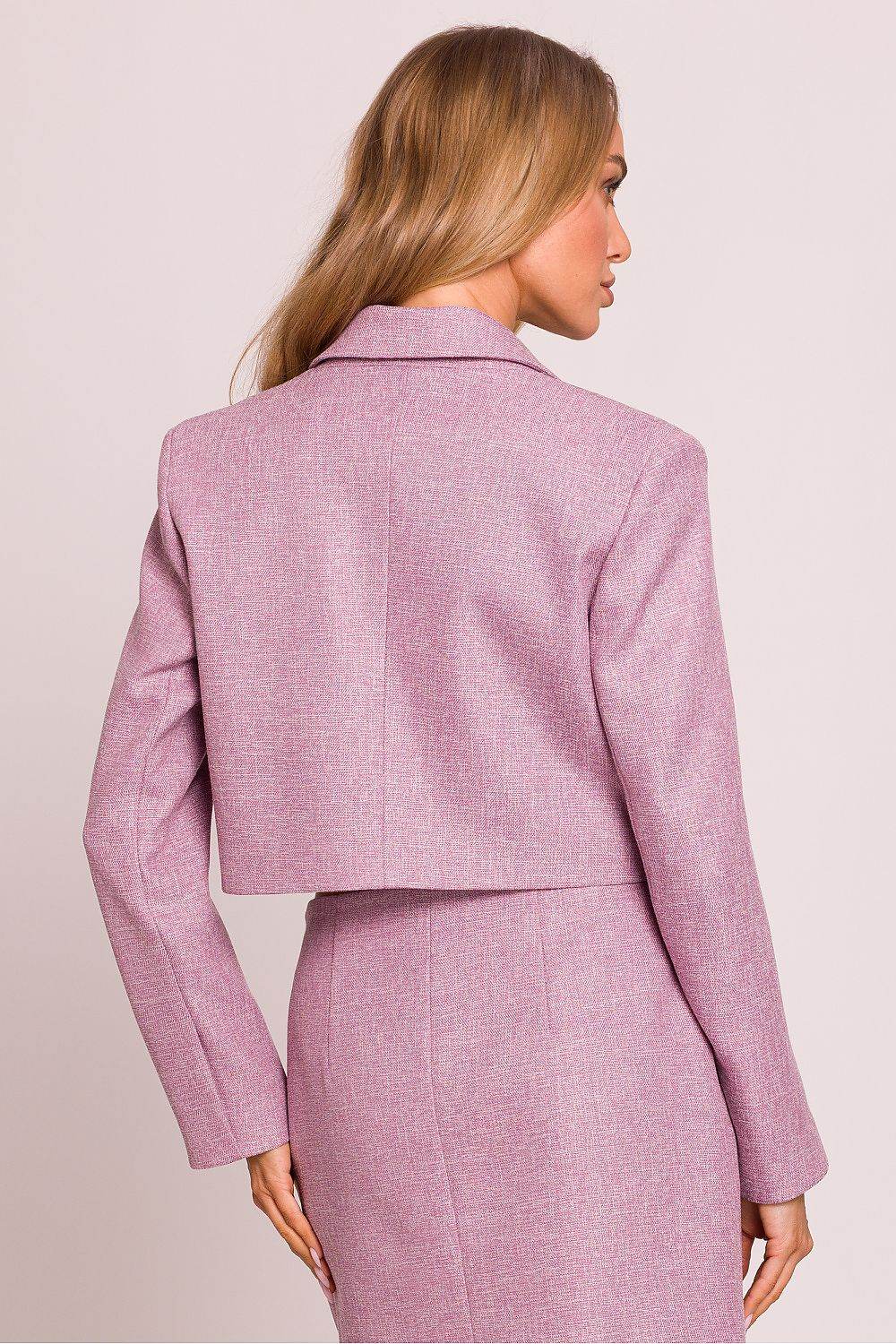 Elegant Short Blazer with Heart-Shaped Button - INDIEZ COUTURE