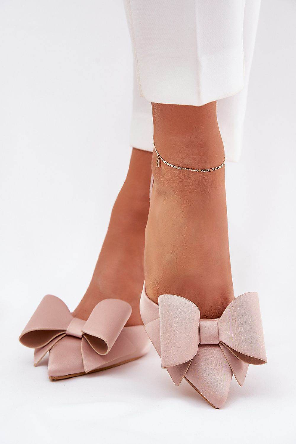 Elegant Open Heel High Heels with Charming Bow - INDIEZ COUTURE