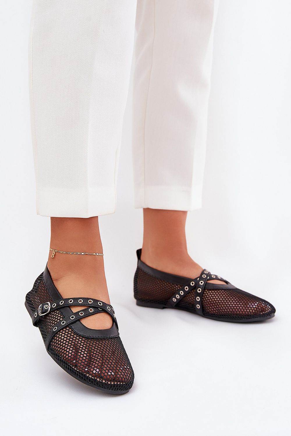 Stylish Ballerina Flats with Breathable Mesh - INDIEZ COUTURE