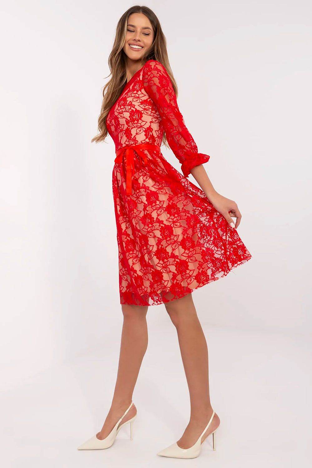 Elegant Lace Evening Dress with 3/4 Sleeves - INDIEZ COUTURE