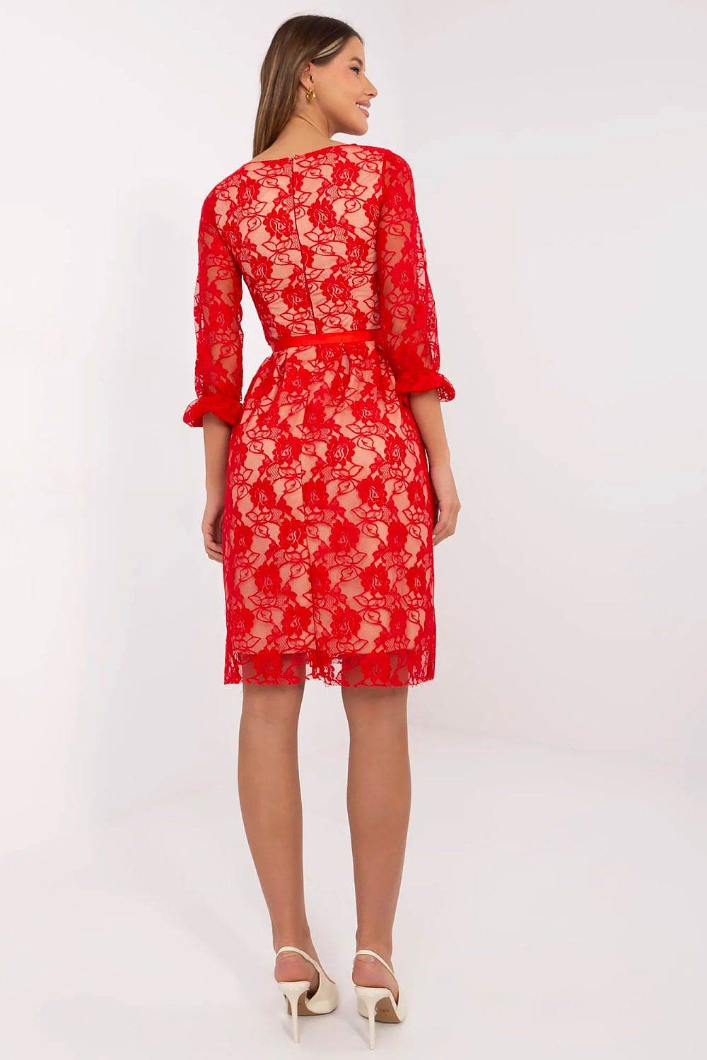Elegant Lace Evening Dress with 3/4 Sleeves - INDIEZ COUTURE