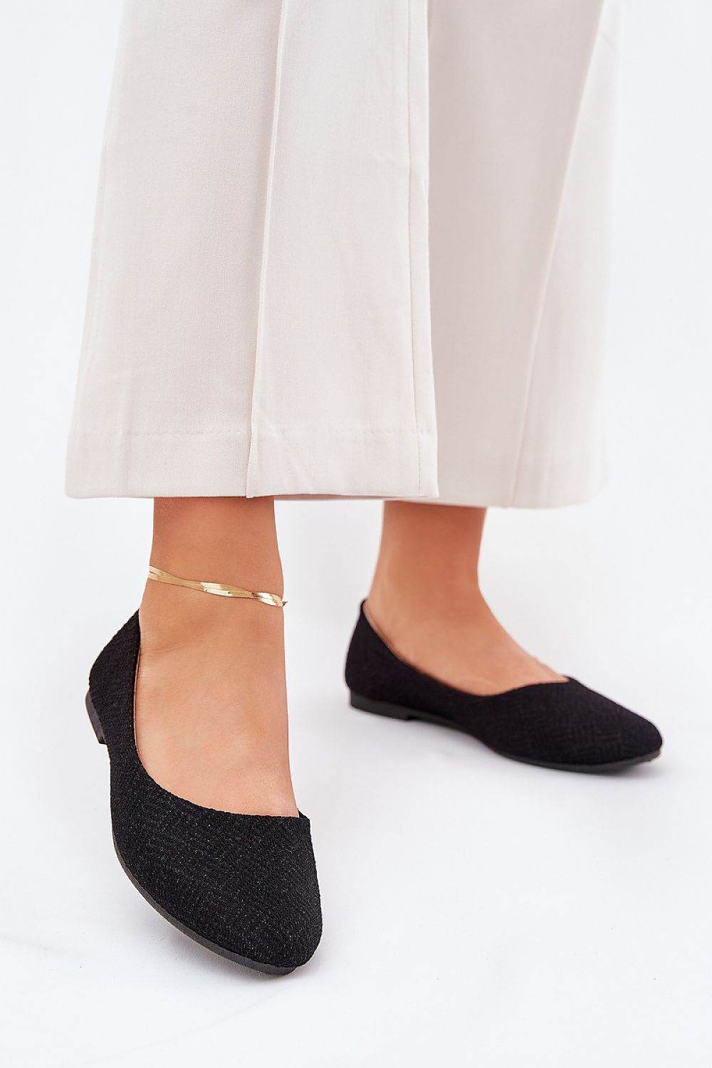 Comfortable Eco Leather Ballet Flats with Sequin Detail - INDIEZ COUTURE