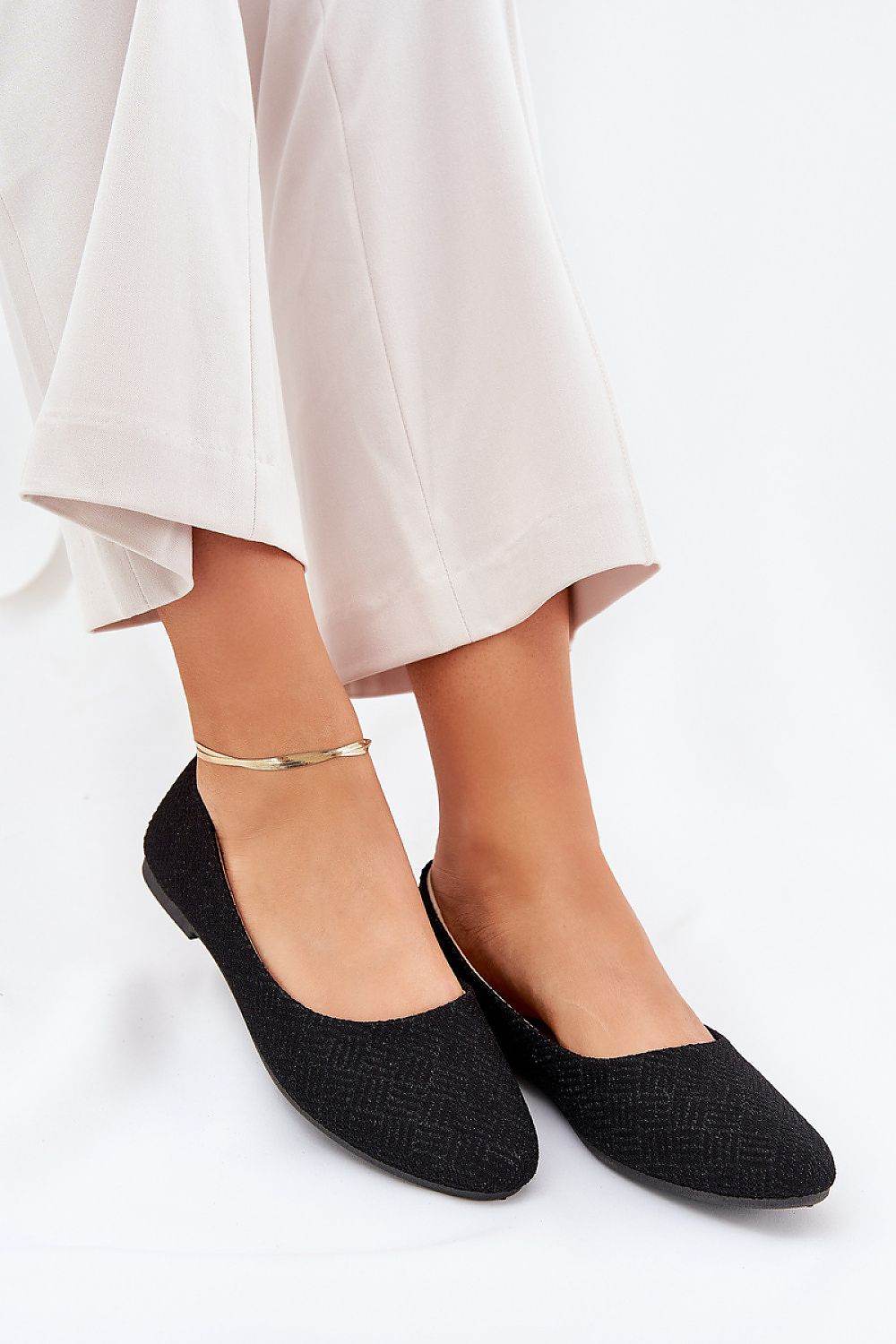 Comfortable Eco Leather Ballet Flats with Sequin Detail - INDIEZ COUTURE