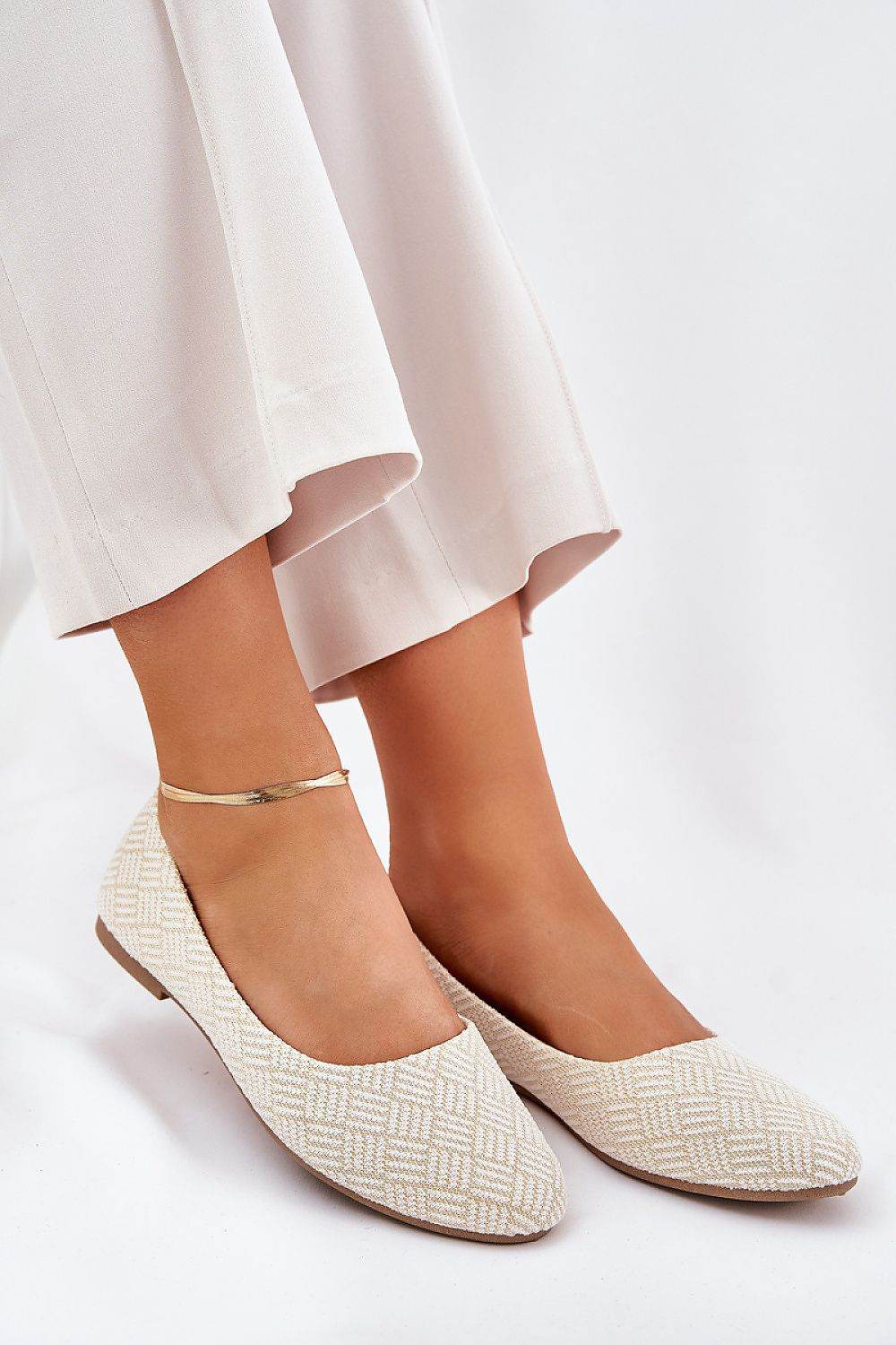 Comfortable Eco Leather Ballet Flats with Sequin Detail - INDIEZ COUTURE
