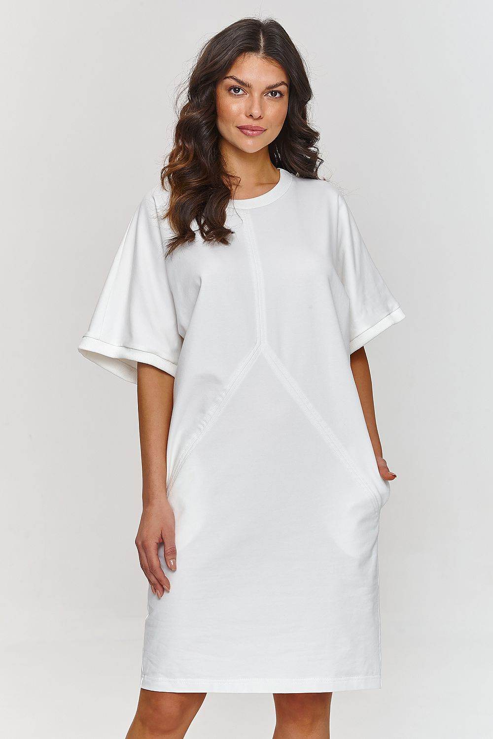 Casual Chic Short Sleeve Daydress with Elegant Details - INDIEZ COUTURE