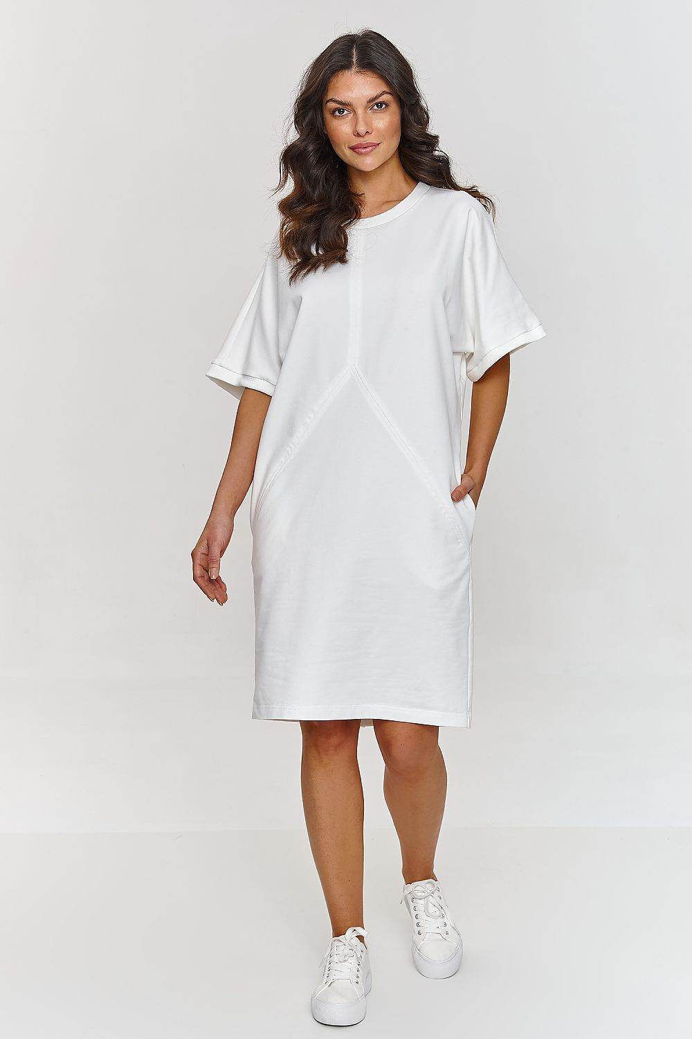 Casual Chic Short Sleeve Daydress with Elegant Details - INDIEZ COUTURE