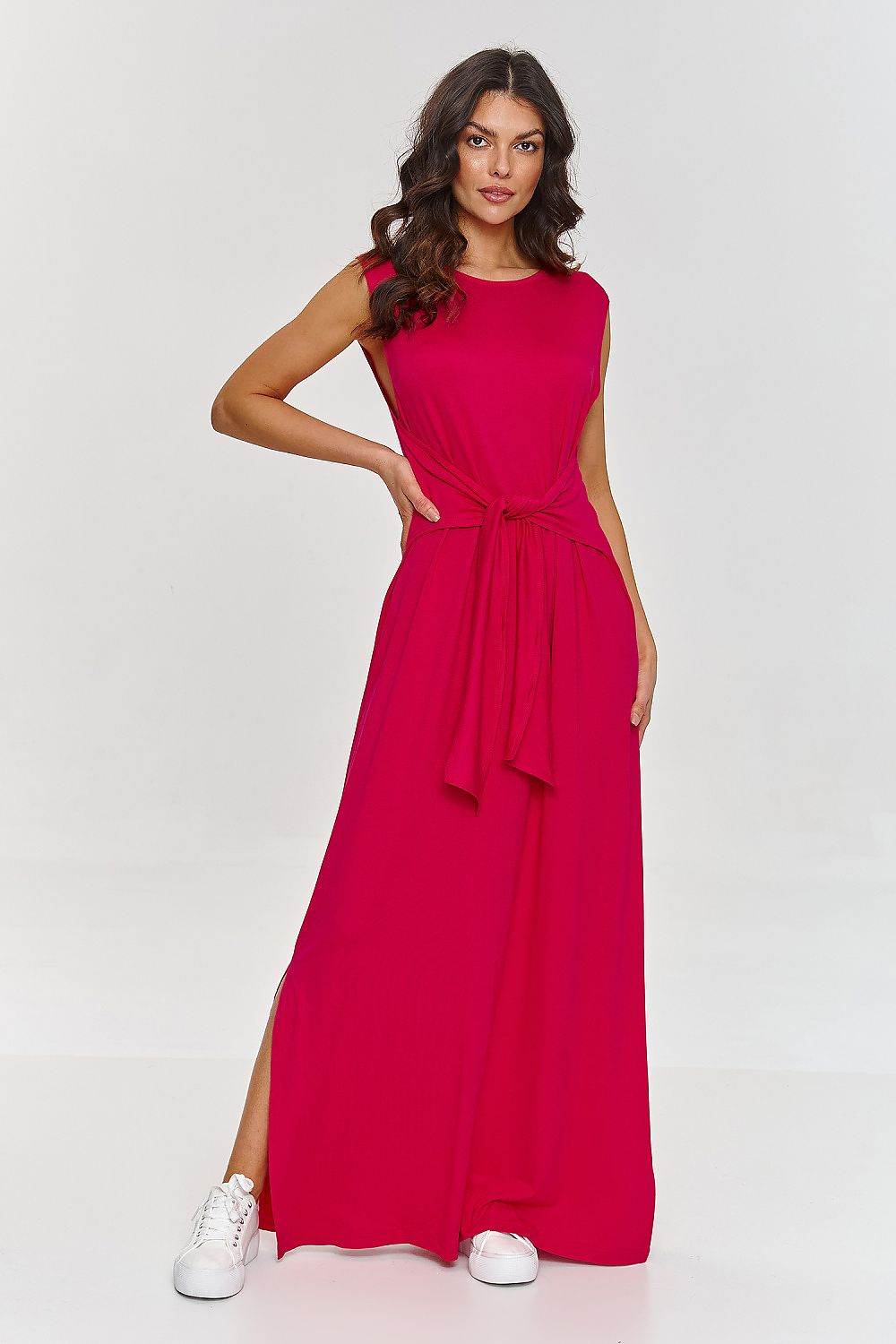 Stylish Maxi Dress with Comfortable Waist Tie - INDIEZ COUTURE