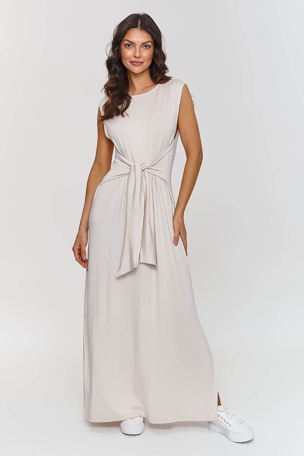 Stylish Maxi Dress with Comfortable Waist Tie - INDIEZ COUTURE