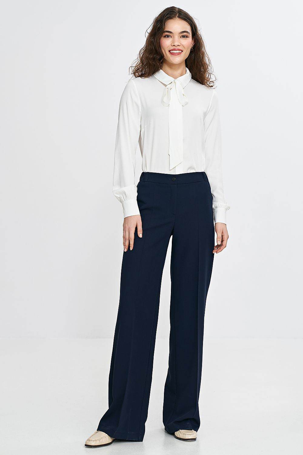 Elegant Women's Trousers with Wide Leg and Pressed Creases - INDIEZ COUTURE