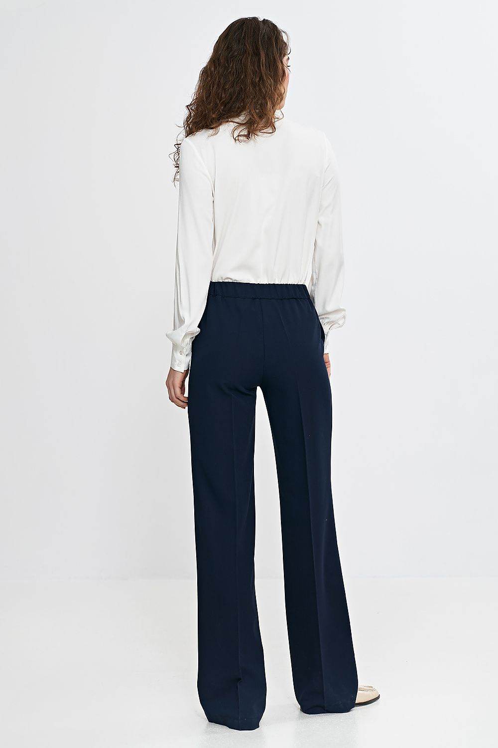 Elegant Women's Trousers with Wide Leg and Pressed Creases - INDIEZ COUTURE