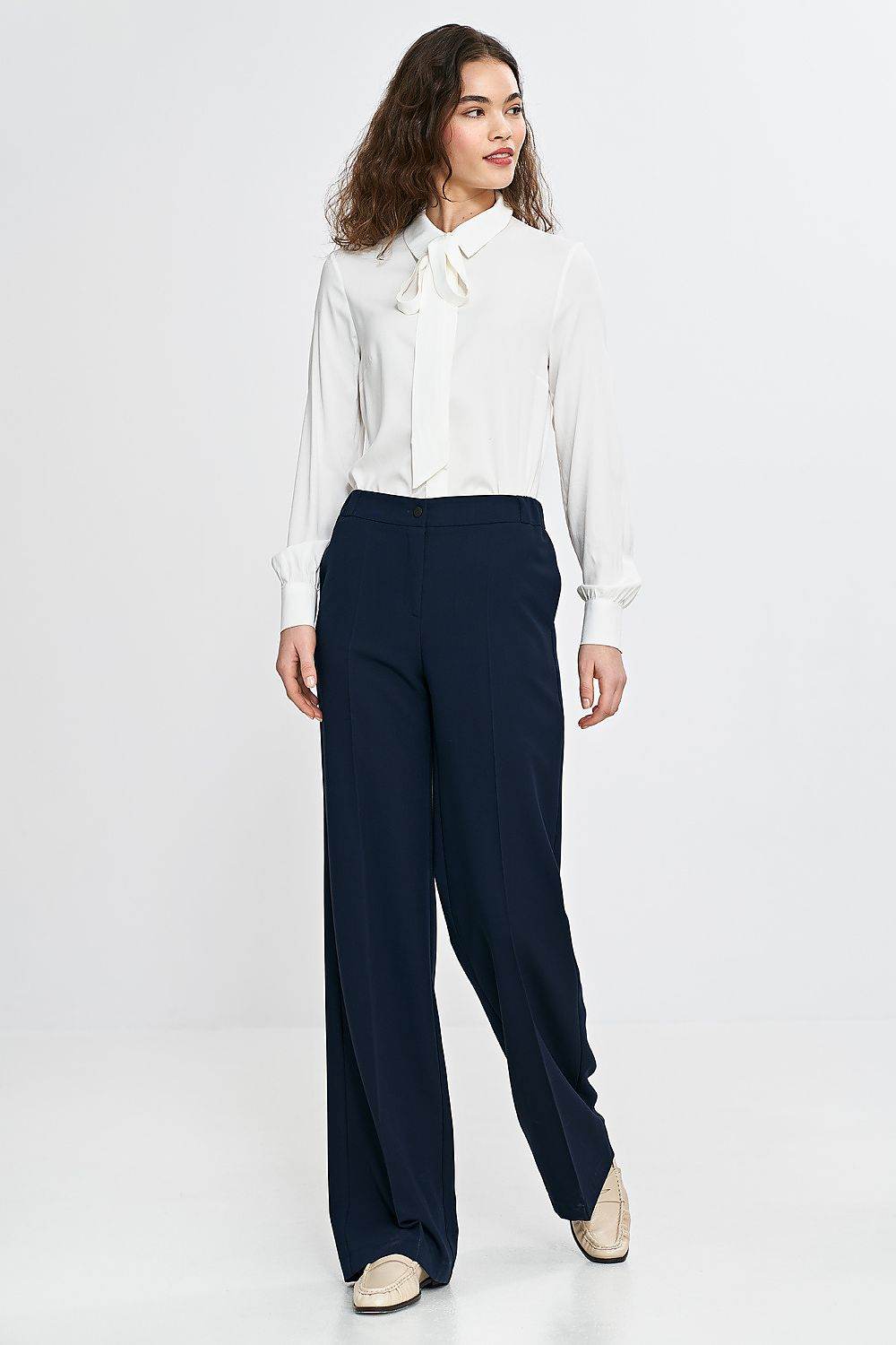 Elegant Women's Trousers with Wide Leg and Pressed Creases - INDIEZ COUTURE