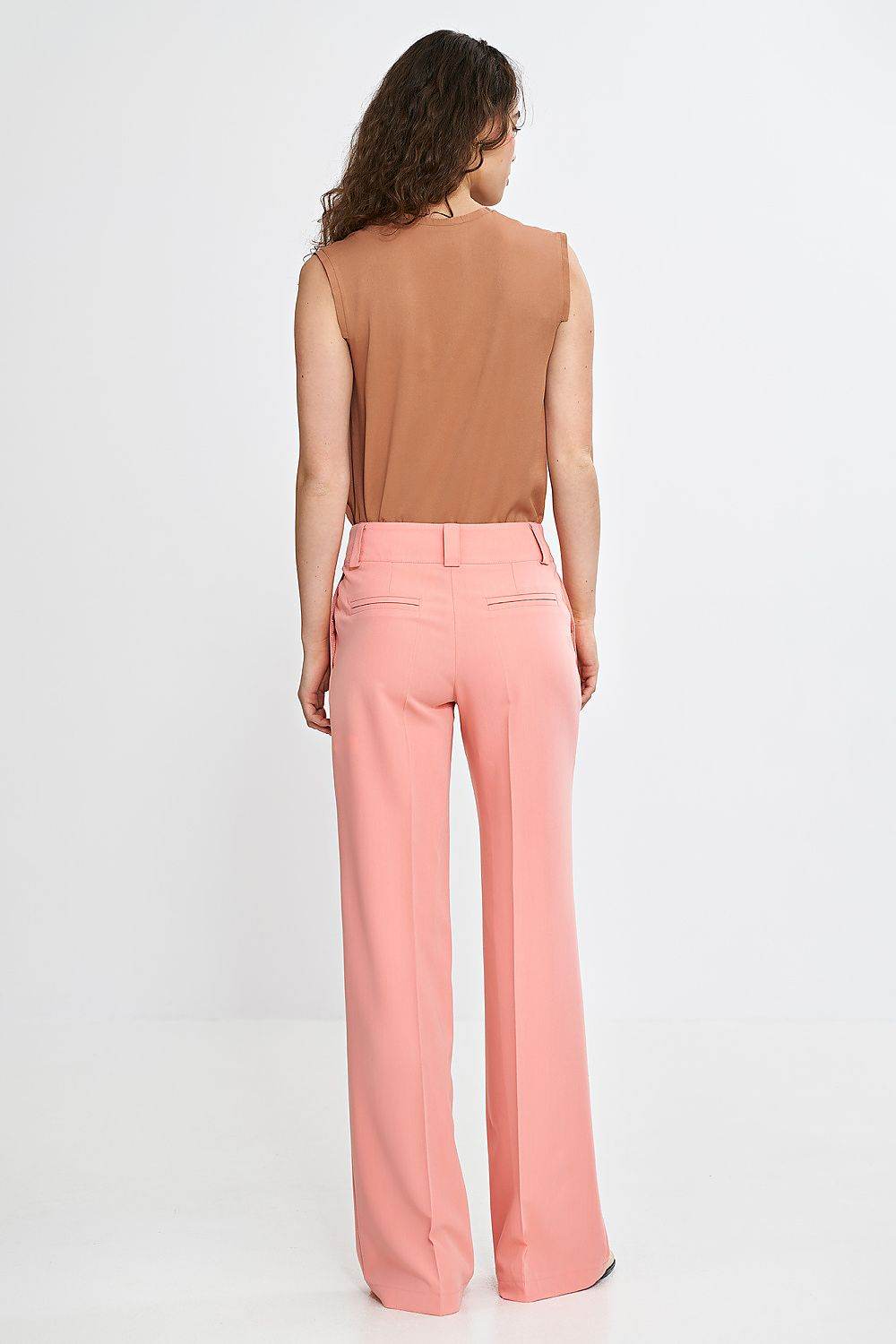 Elegant Women's Wide Leg Trousers with Pressed Creases and Medium Waist - INDIEZ COUTURE