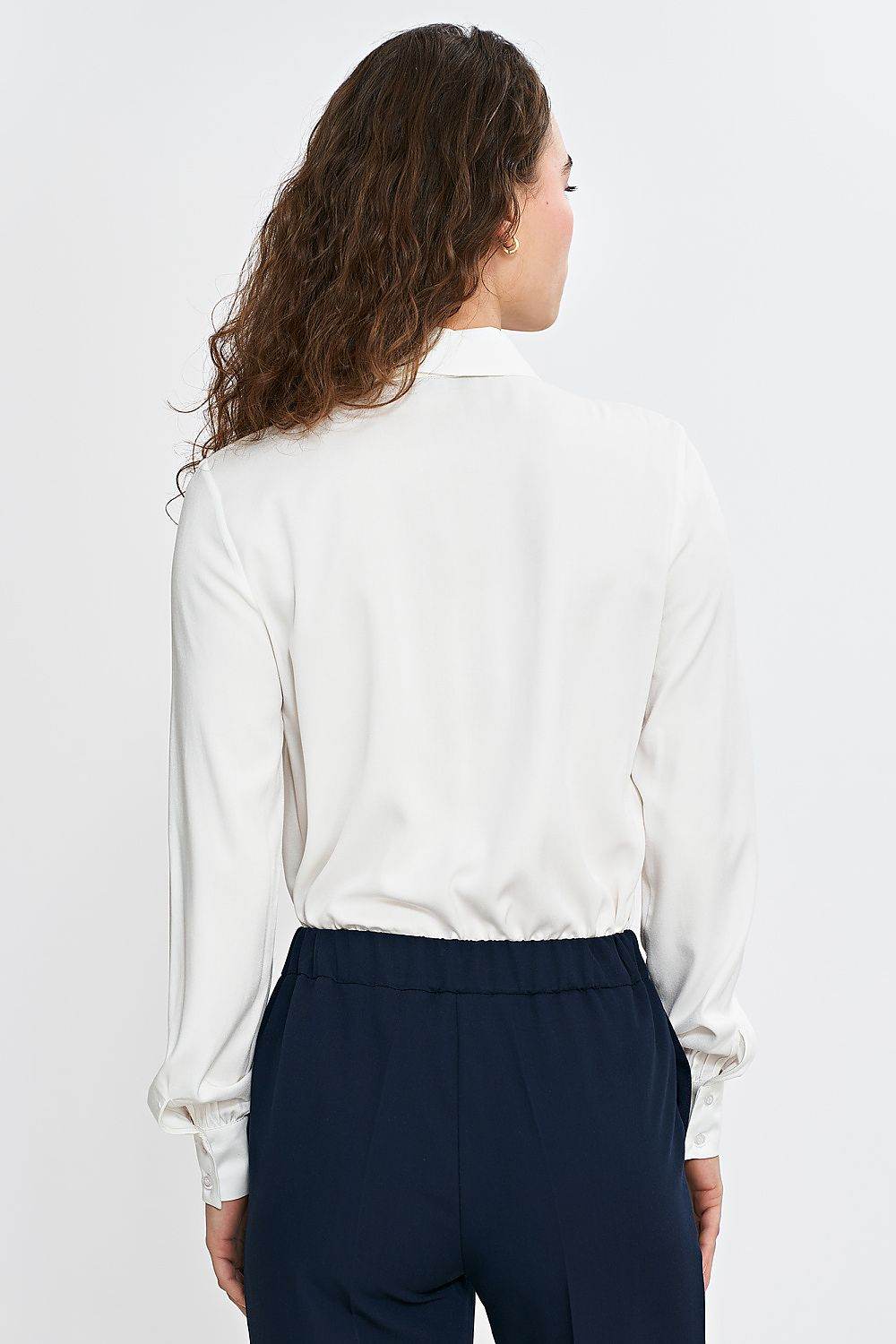 Elegant Women's Lightweight Viscose Shirt with Classic Collar and Long Sleeves - INDIEZ COUTURE