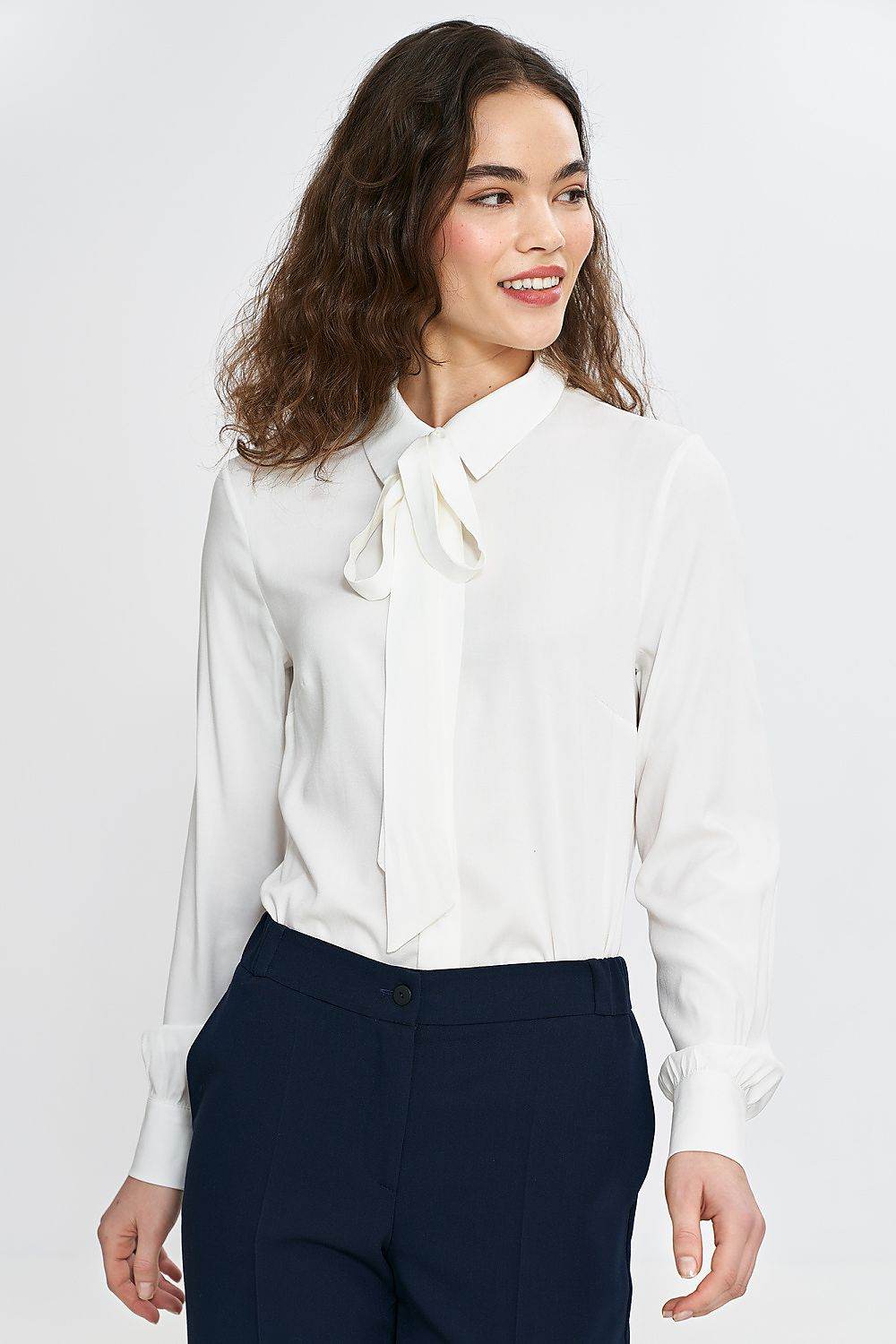 Elegant Women's Lightweight Viscose Shirt with Classic Collar and Long Sleeves - INDIEZ COUTURE