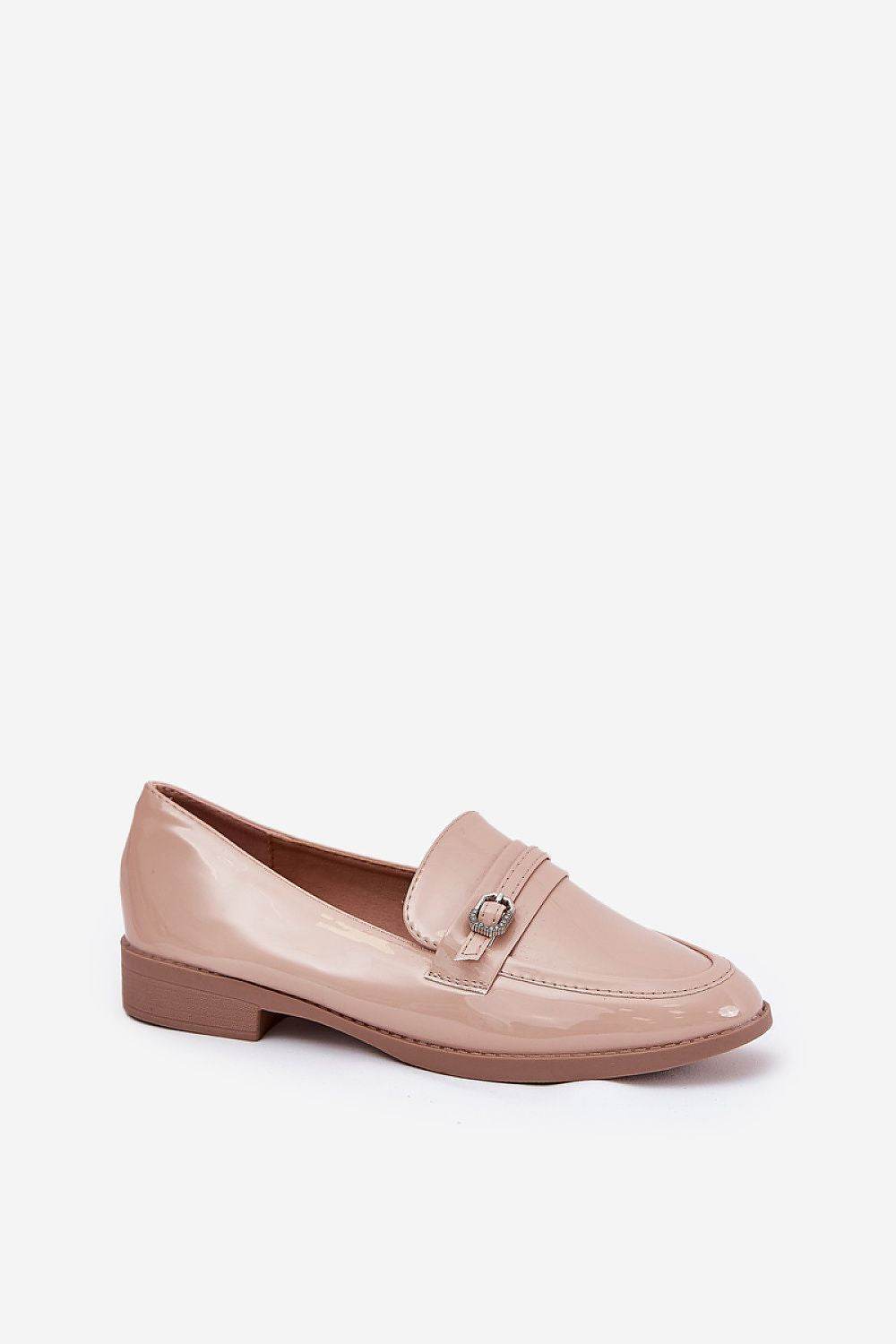 Eco Leather Women's Loafers with Decorative Buckle - INDIEZ COUTURE