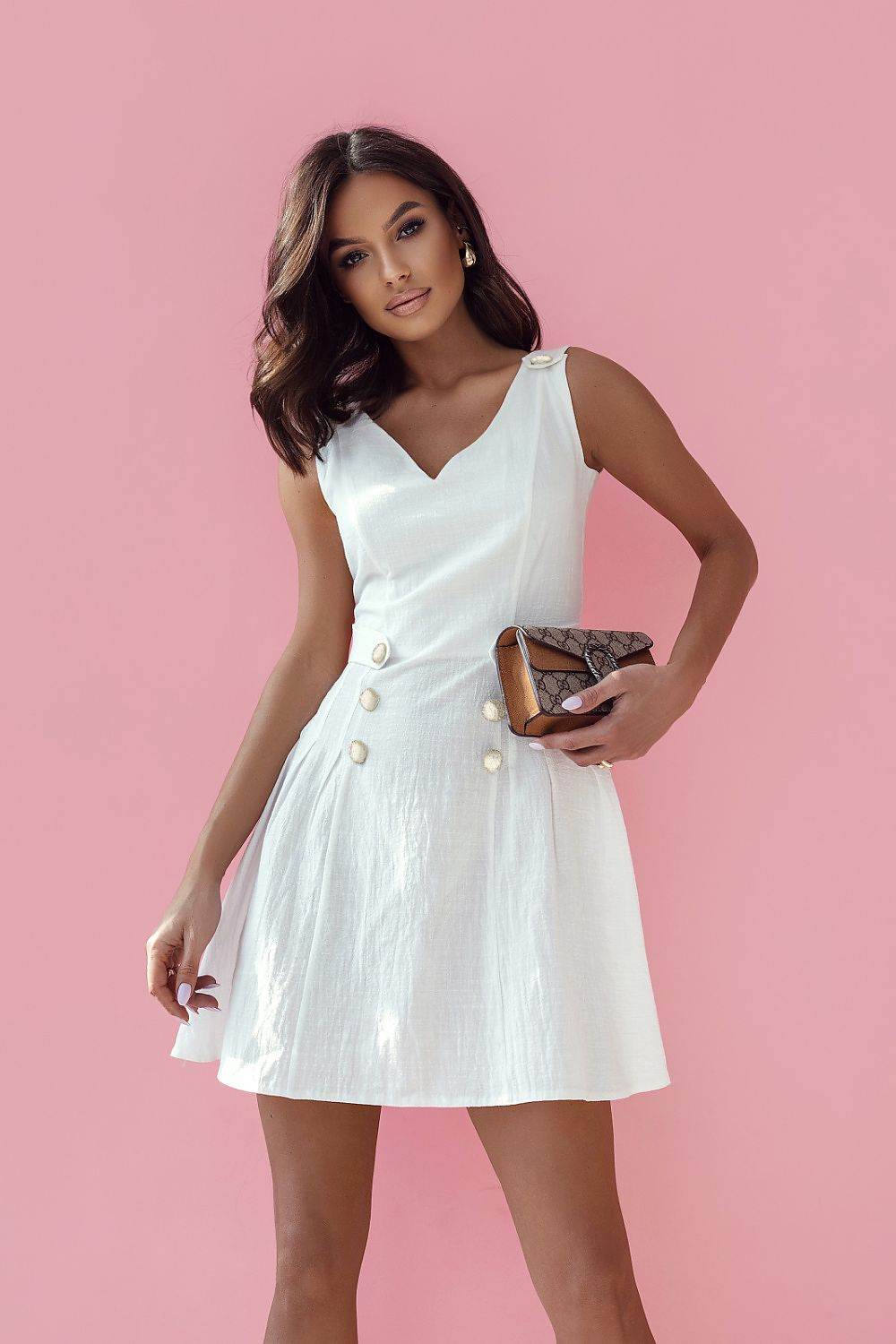 Stylish Cotton Mini Dress with Sleeveless Cut - INDIEZ COUTURE