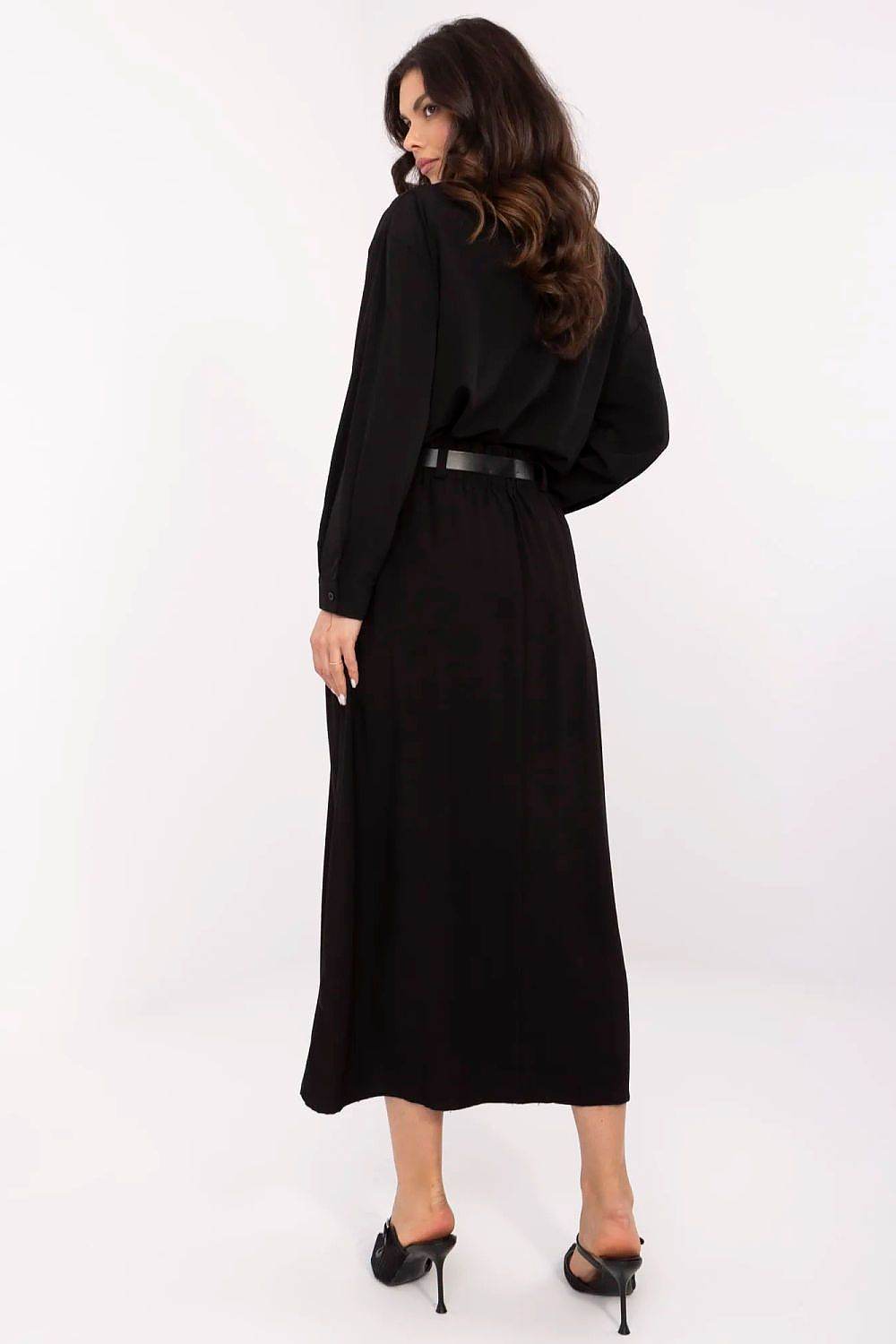 Elegant Midi Skirt with Decorative Pleats - INDIEZ COUTURE