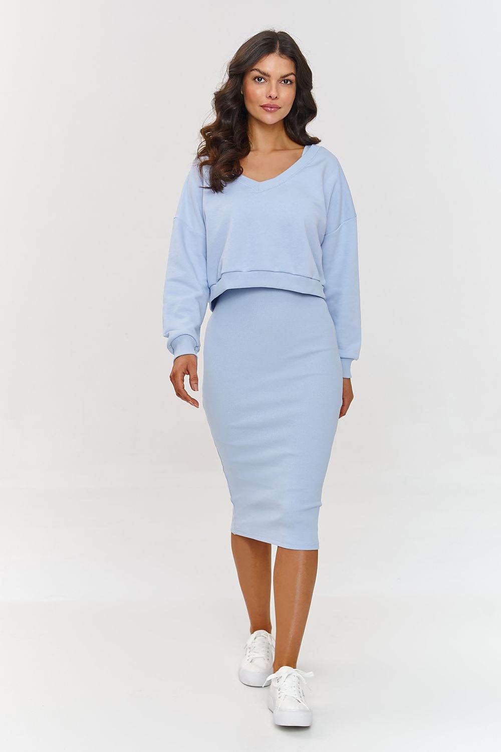 Stylish Women's Midi Tracksuit with Ribbed Comfort - INDIEZ COUTURE