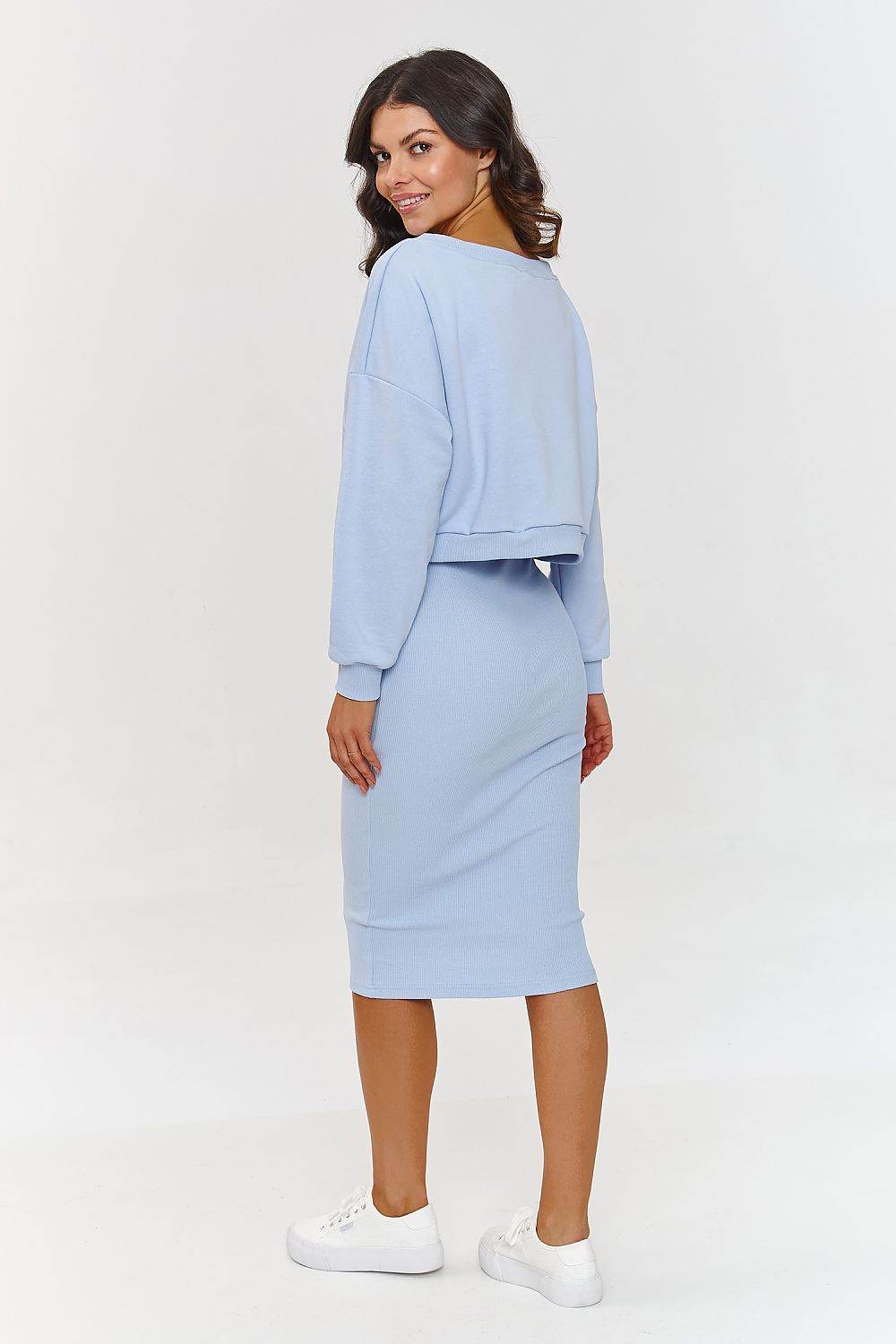 Stylish Women's Midi Tracksuit with Ribbed Comfort - INDIEZ COUTURE