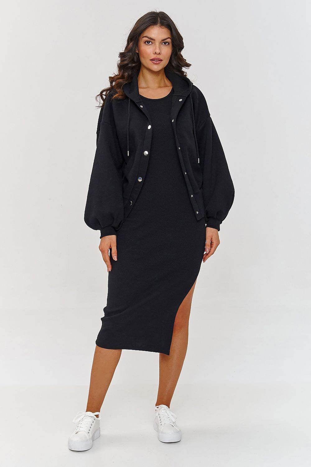 Versatile Sleeveless Dress and Hoodie Set - INDIEZ COUTURE