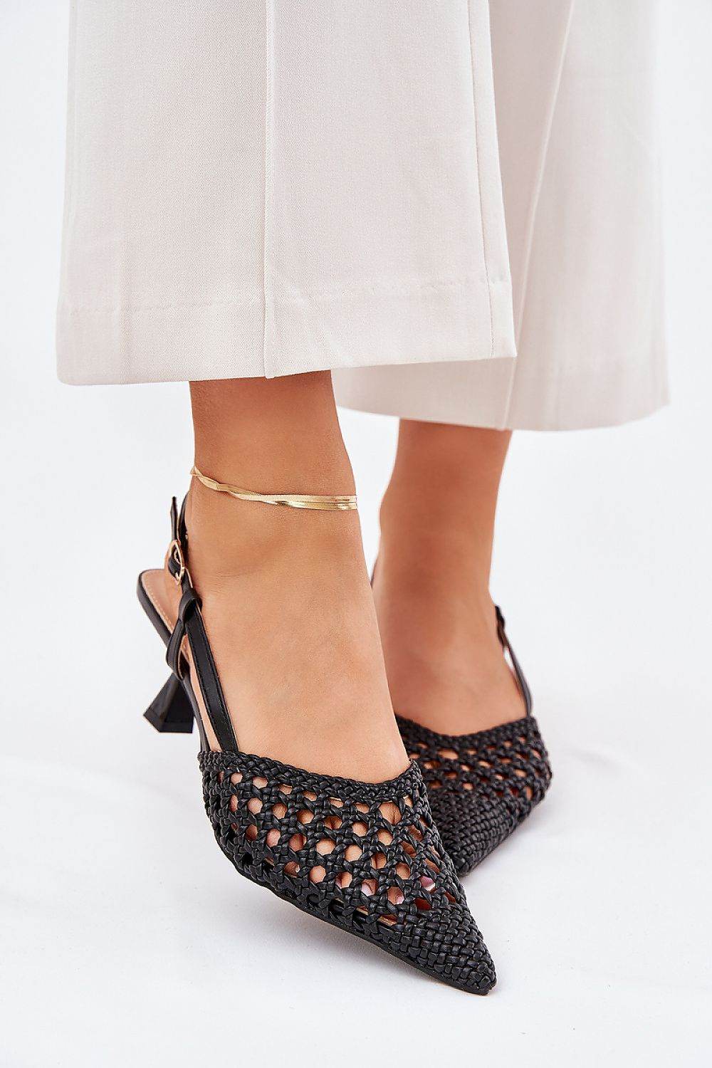 Elegant Open-Toed High Heels with Buckle Closure - INDIEZ COUTURE