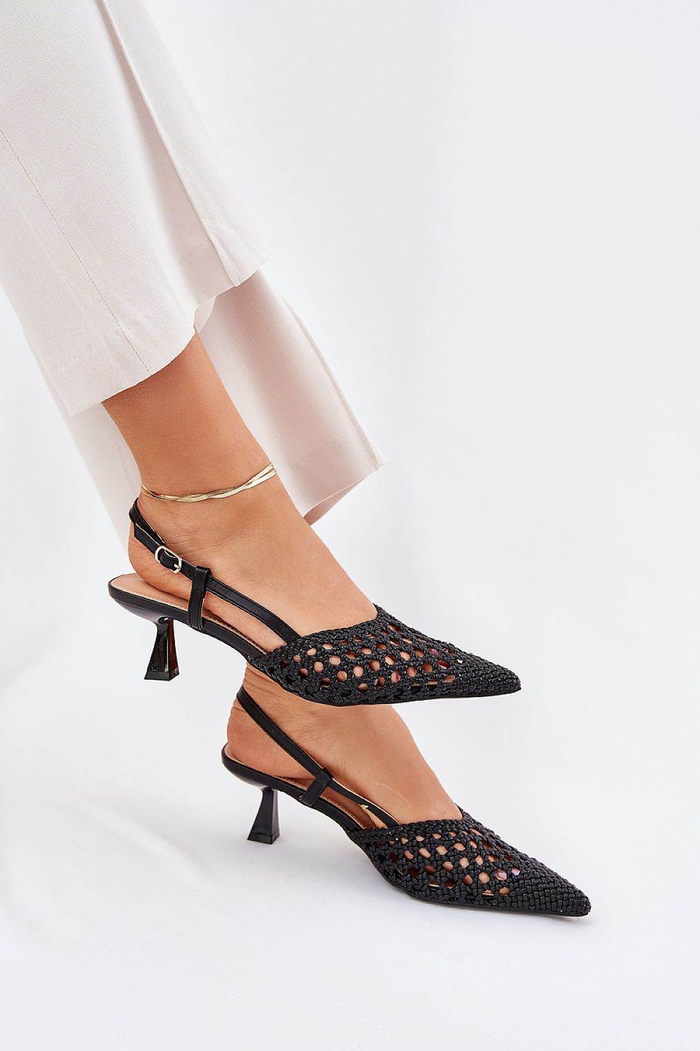 Elegant Open-Toed High Heels with Buckle Closure - INDIEZ COUTURE