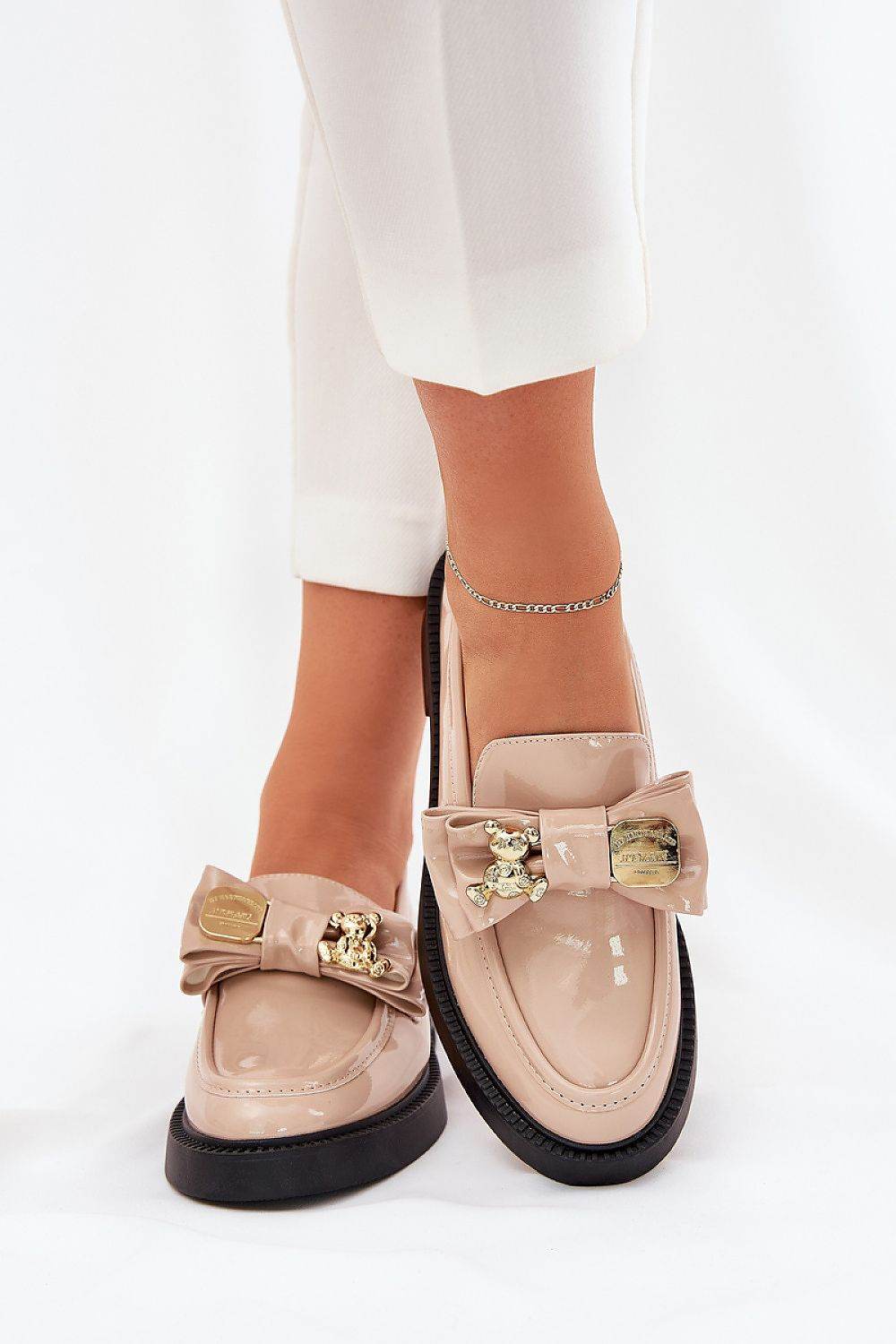 Stylish Eco Leather Loafers with Unique Brooch - INDIEZ COUTURE