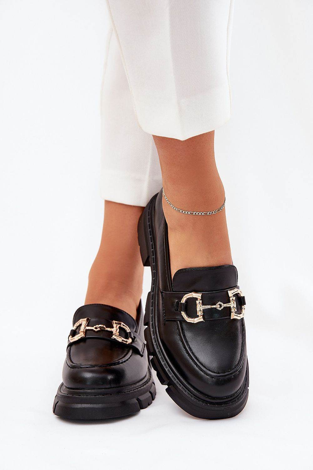 Eco Leather Women's Moccasins with Gold Detail - INDIEZ COUTURE