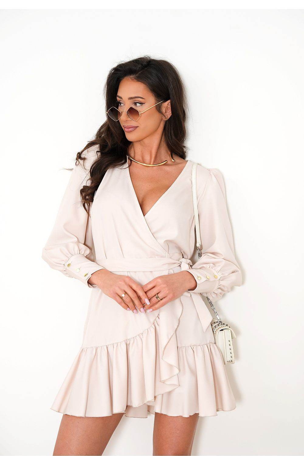 Elegant Short Dress with Sweetheart Neckline Design - INDIEZ COUTURE