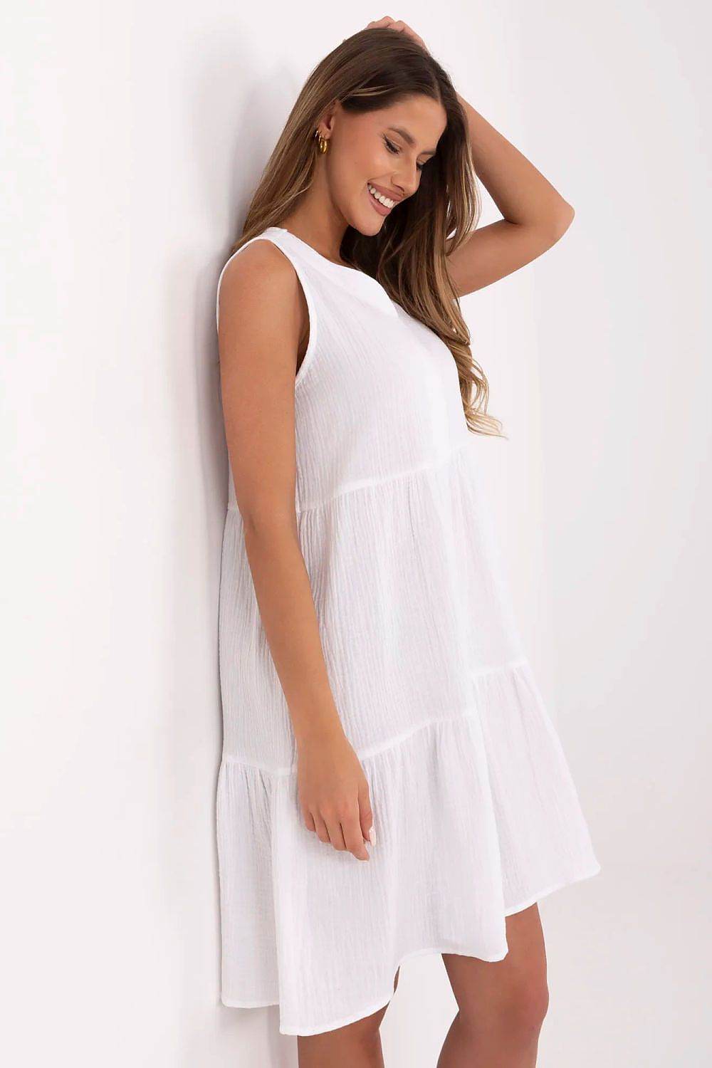 Lightweight Flared Summer Dress with V-Neck Design - INDIEZ COUTURE