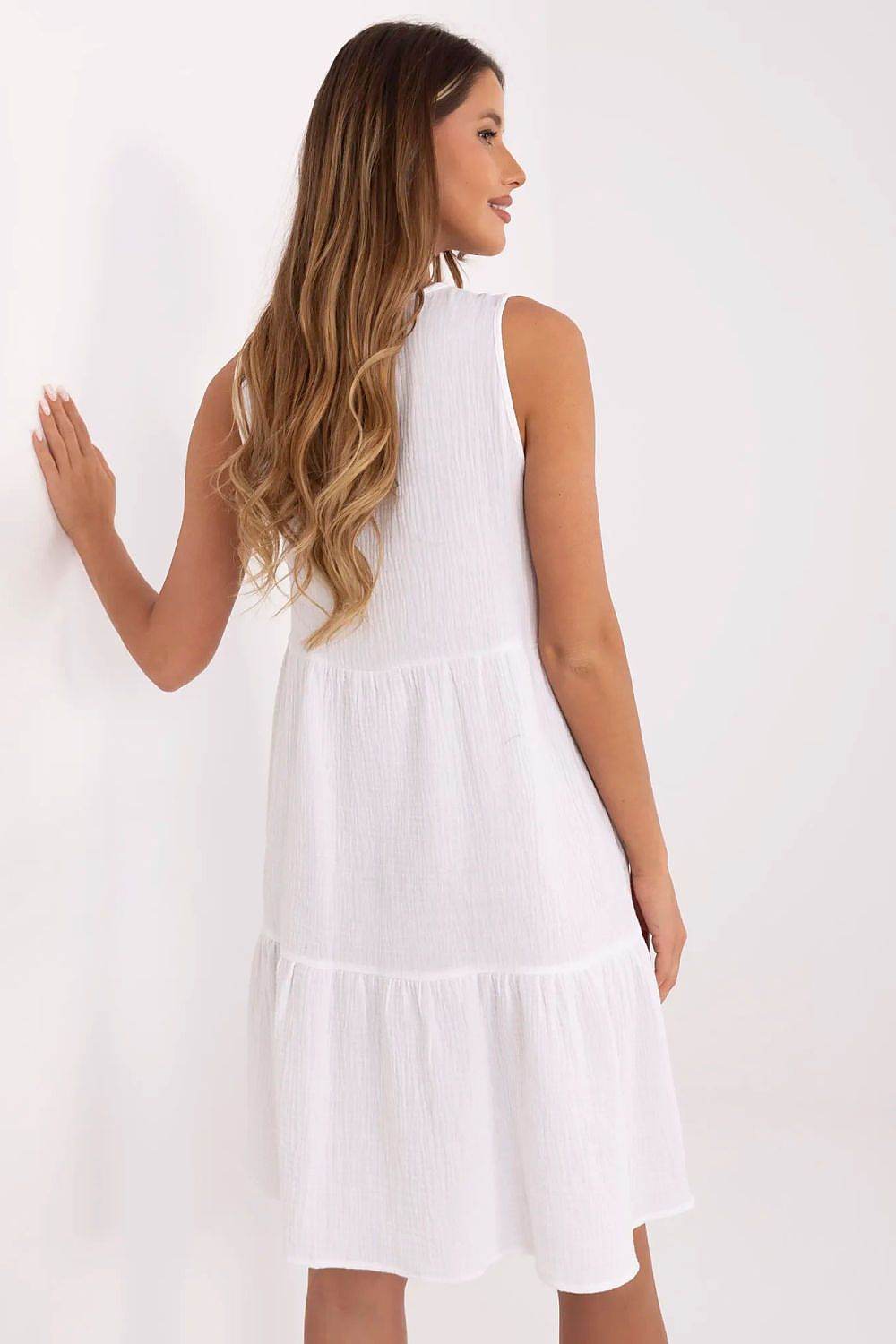 Lightweight Flared Summer Dress with V-Neck Design - INDIEZ COUTURE