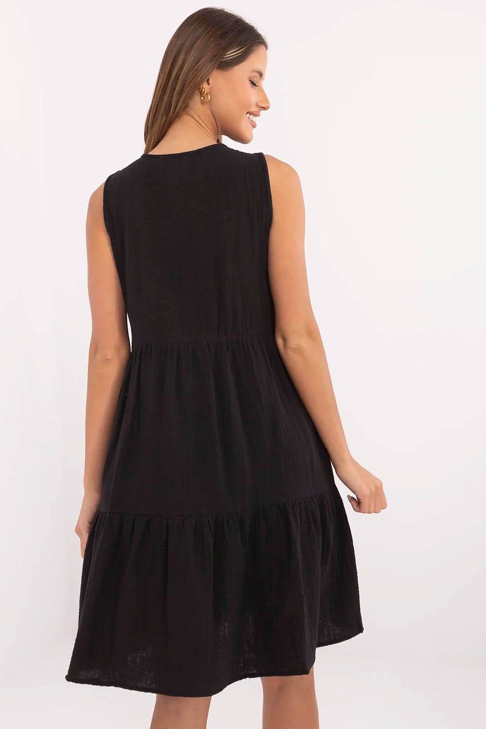Lightweight Flared Summer Dress with V-Neck Design - INDIEZ COUTURE