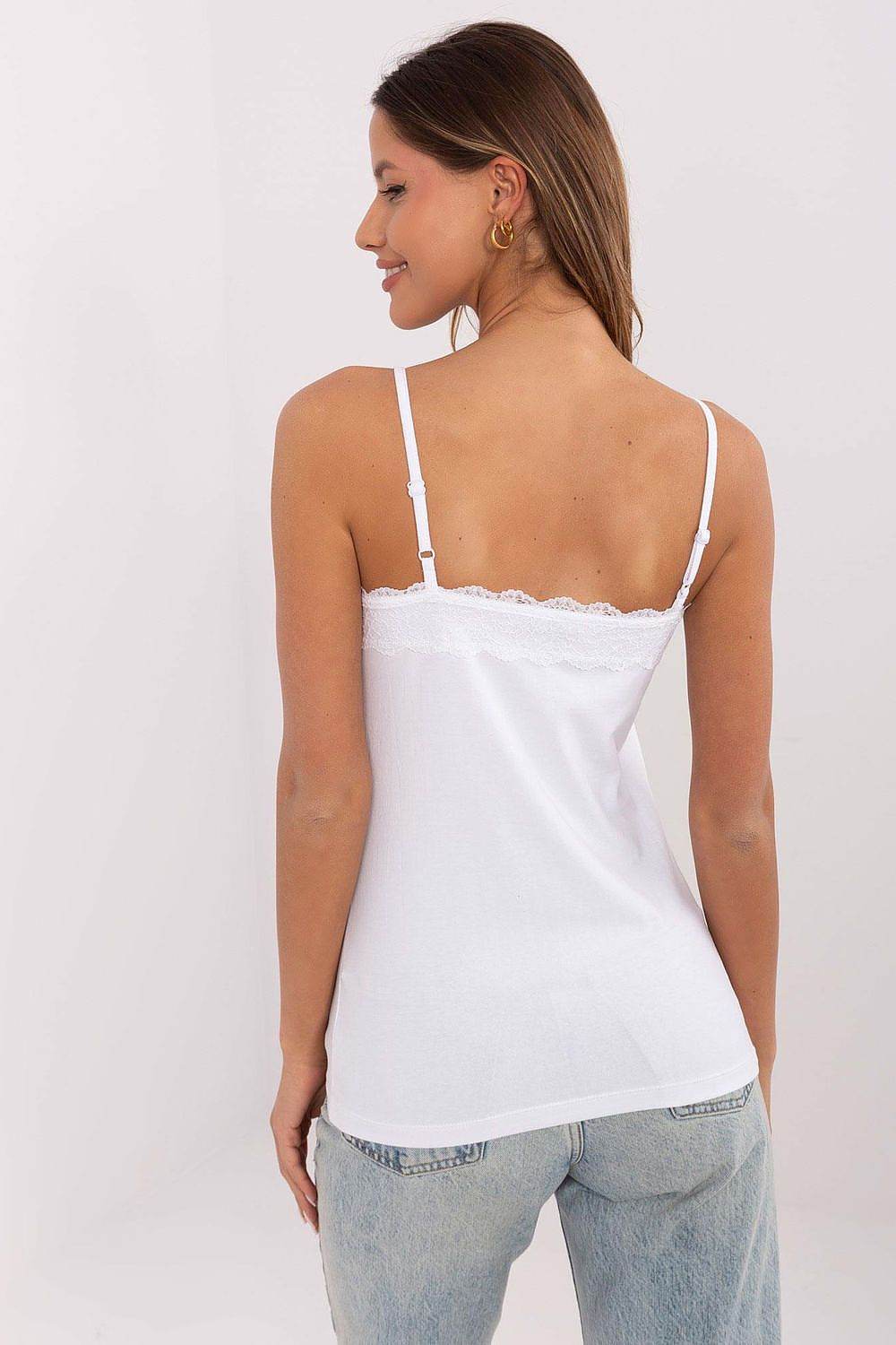 Stylish Cotton Top with Lace V-Neck Detail - INDIEZ COUTURE