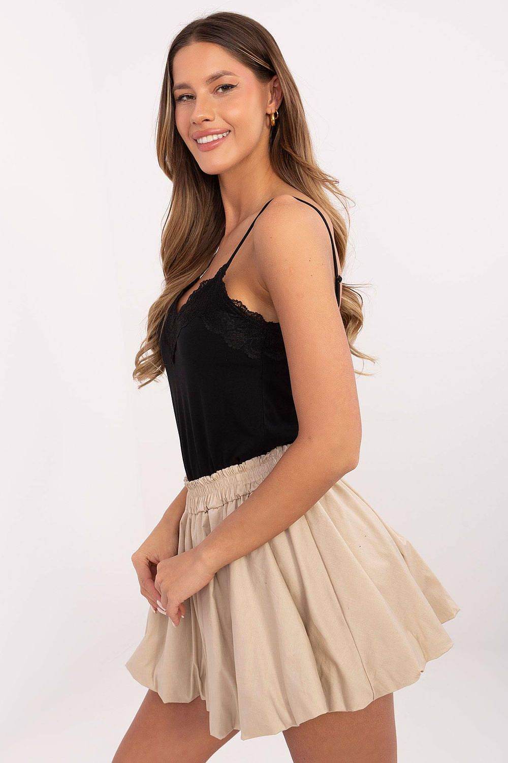 Stylish Cotton Top with Lace V-Neck Detail - INDIEZ COUTURE