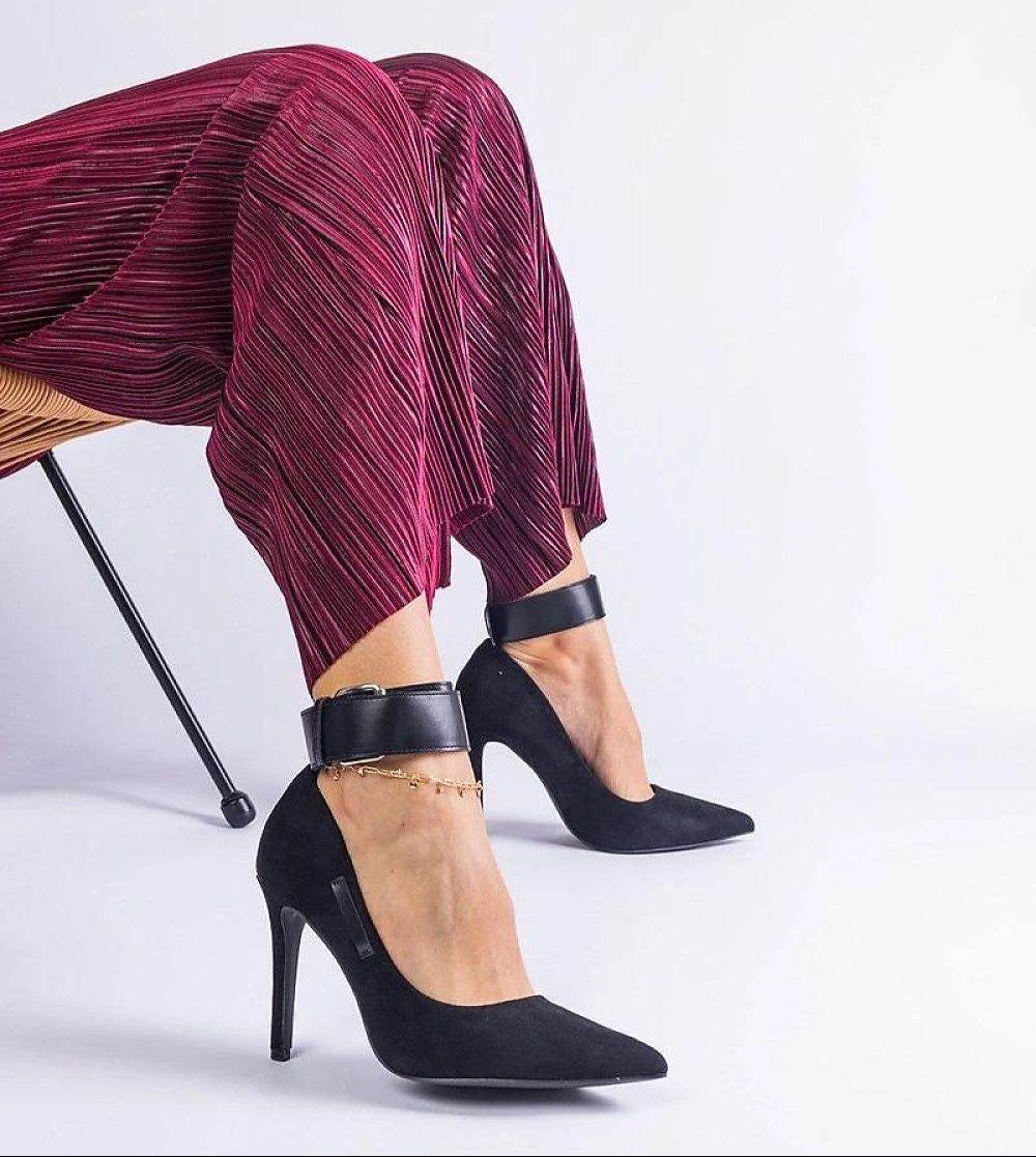 Elegant Black Suede Stiletto Pumps for Comfort - INDIEZ COUTURE
