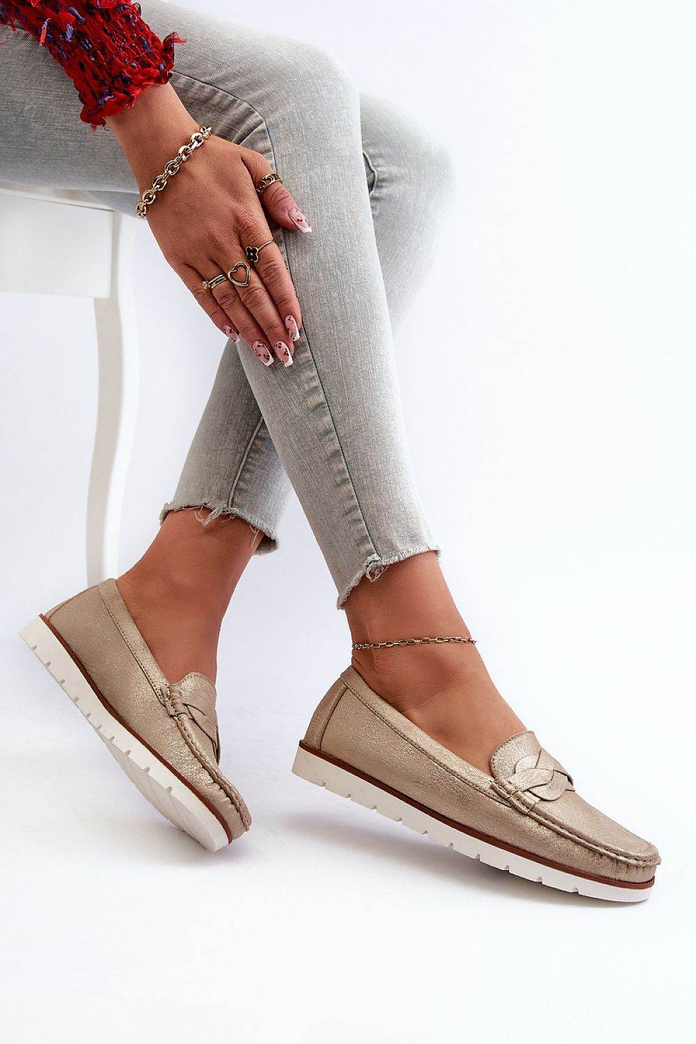Eco Leather Women's Moccasins with Interlacing Straps - INDIEZ COUTURE