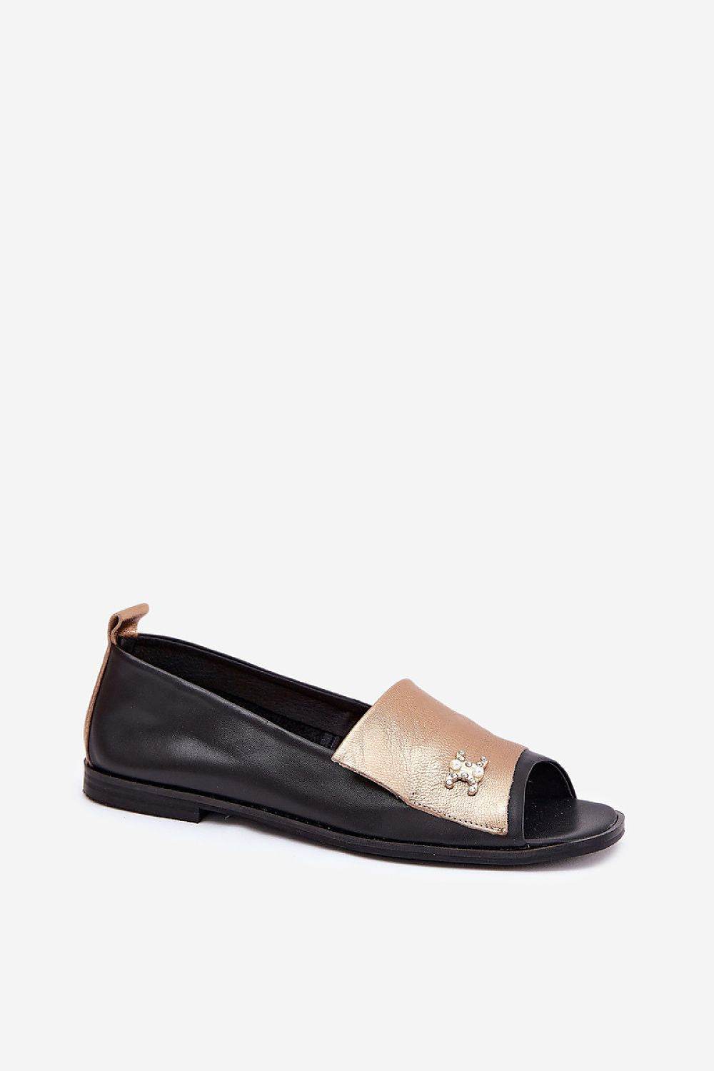 Natural Leather Ballet Flats with Comfortable Insole - INDIEZ COUTURE