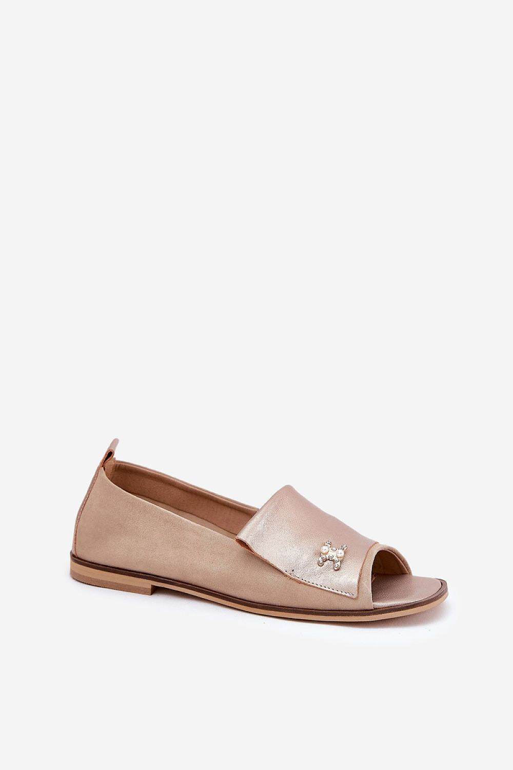 Natural Leather Ballet Flats with Comfortable Insole - INDIEZ COUTURE