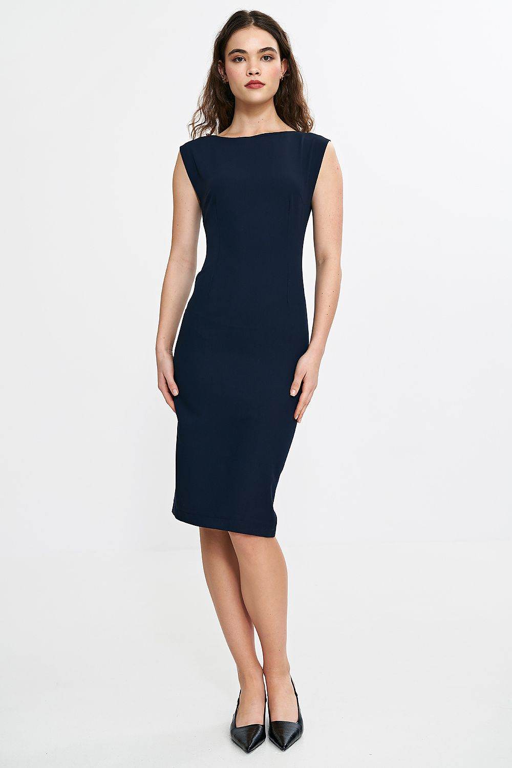 Elegant Fitted Daydress with Stylish Neckline Design - INDIEZ COUTURE