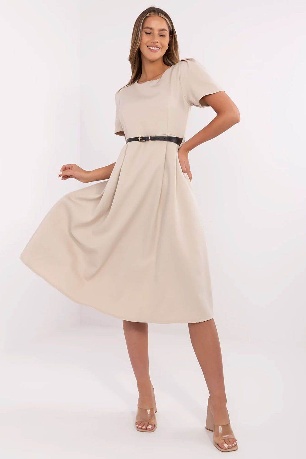 Classic Flared Midi Dress with Comfortable Fit - INDIEZ COUTURE