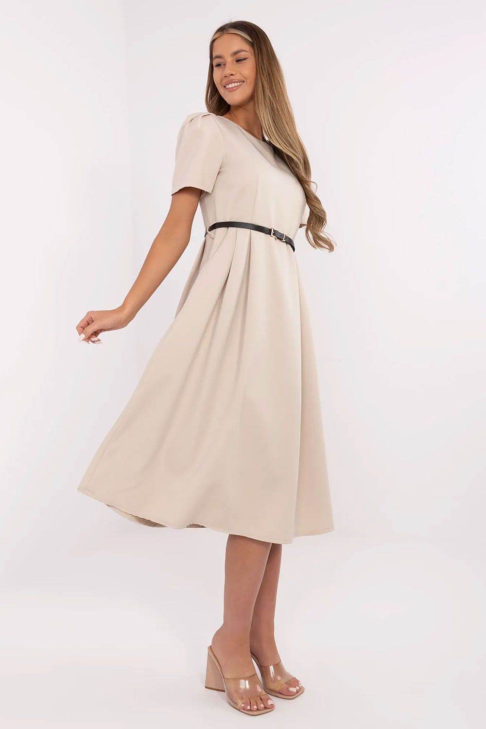 Classic Flared Midi Dress with Comfortable Fit - INDIEZ COUTURE