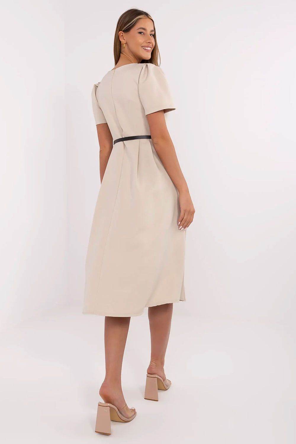 Classic Flared Midi Dress with Comfortable Fit - INDIEZ COUTURE