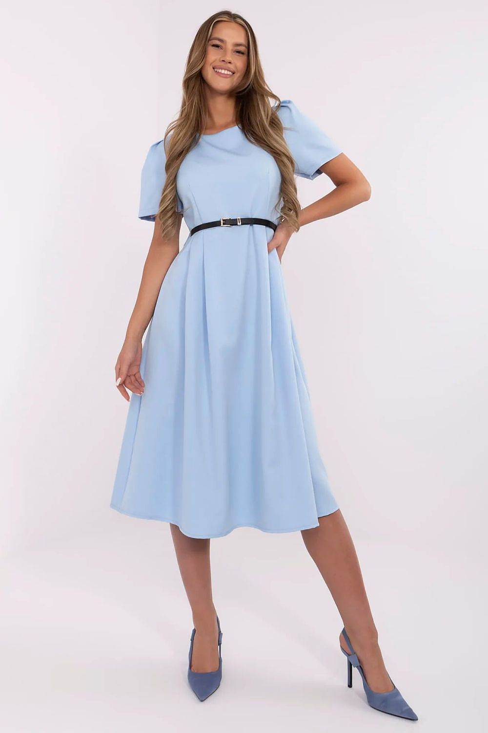 Classic Flared Midi Dress with Comfortable Fit - INDIEZ COUTURE