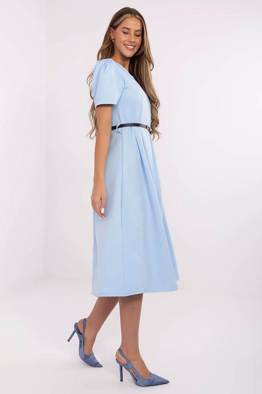 Classic Flared Midi Dress with Comfortable Fit - INDIEZ COUTURE