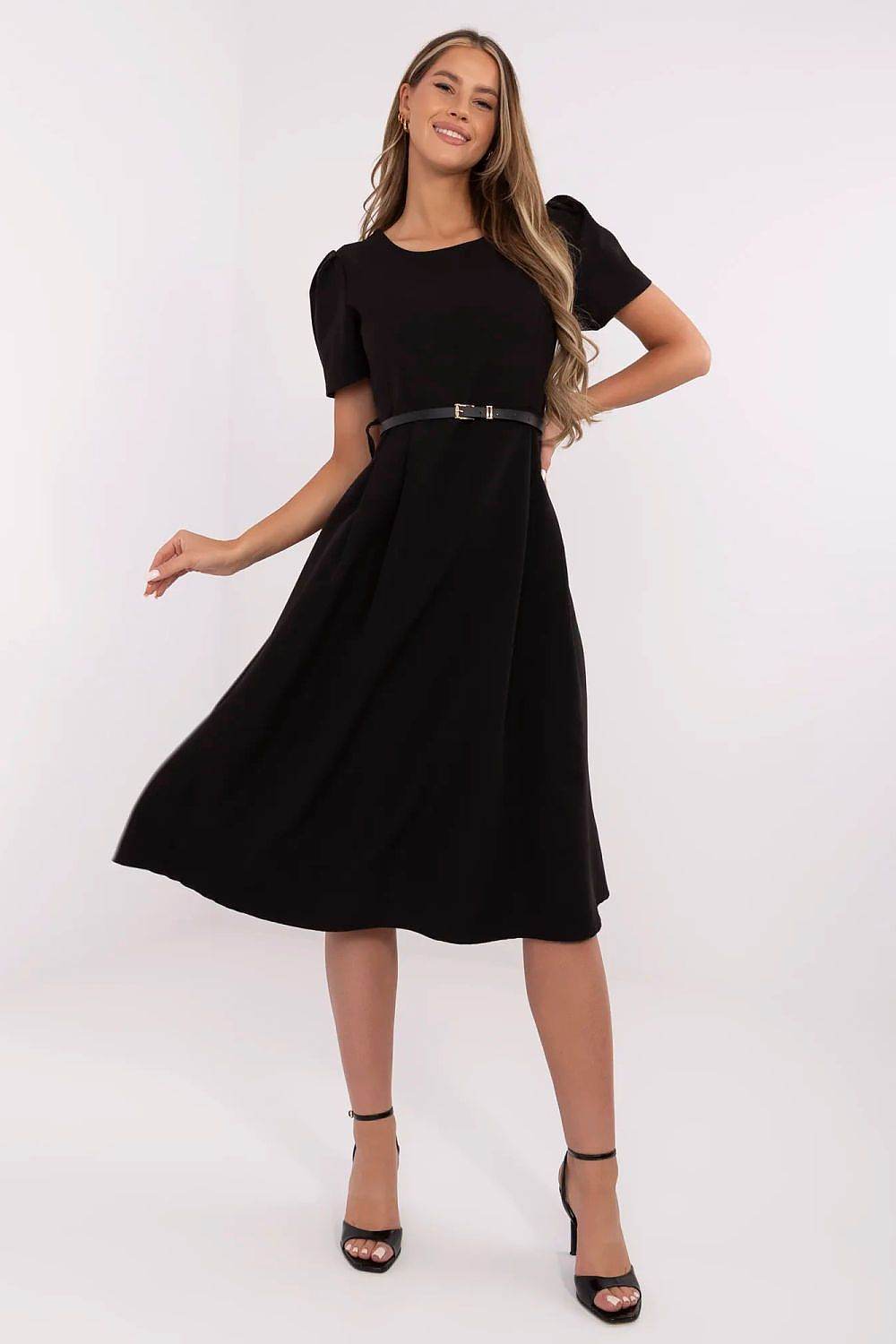 Classic Flared Midi Dress with Comfortable Fit - INDIEZ COUTURE