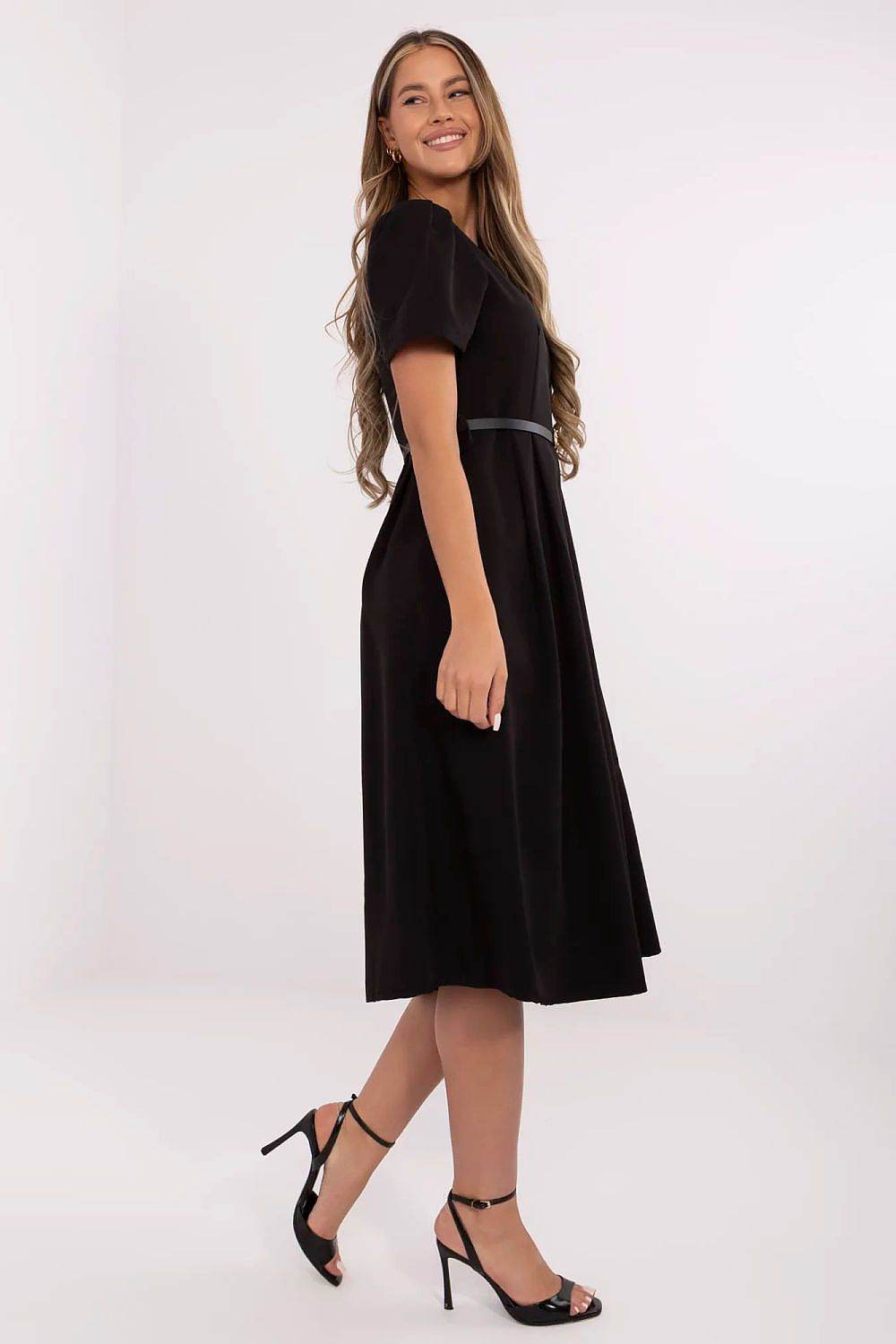 Classic Flared Midi Dress with Comfortable Fit - INDIEZ COUTURE