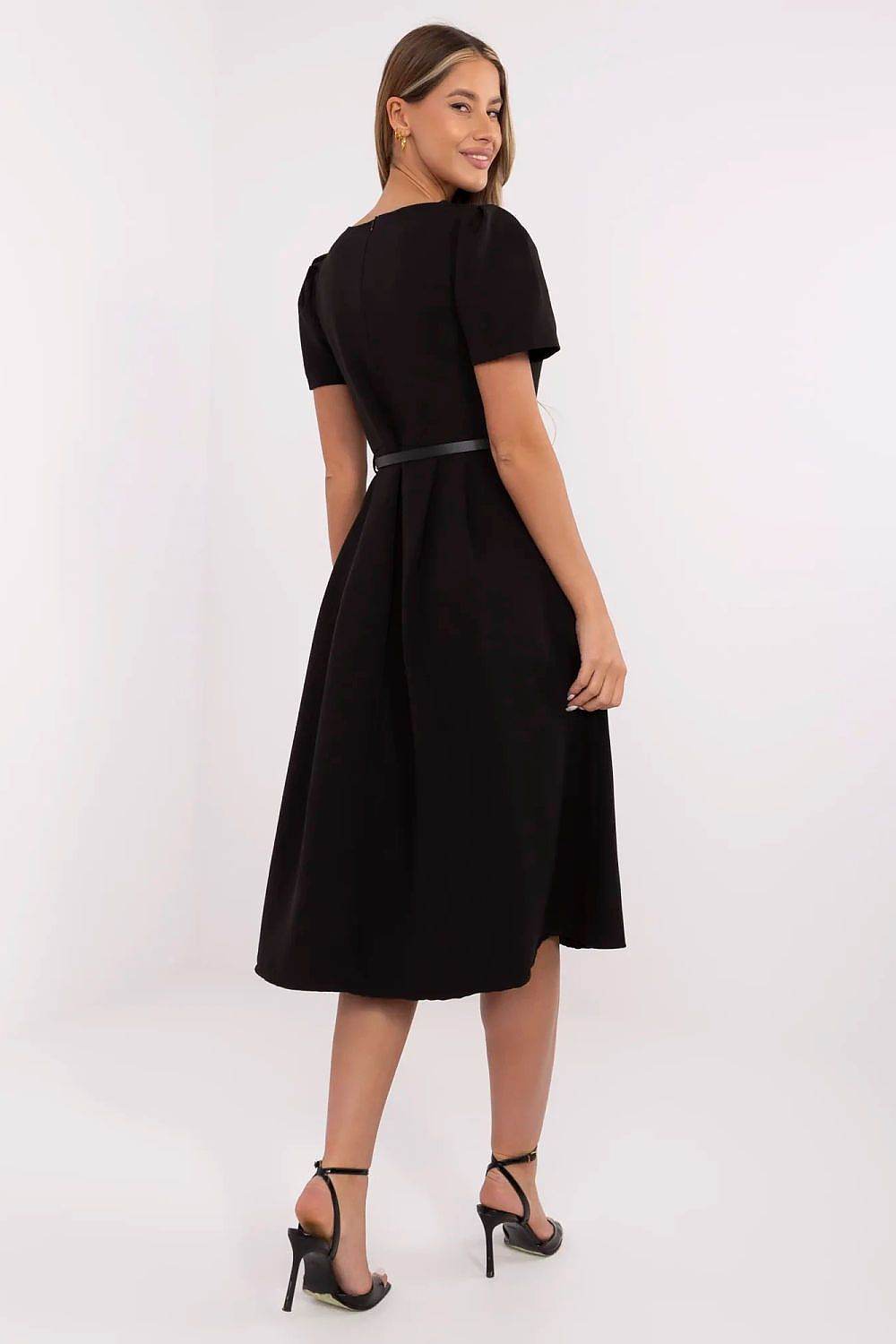 Classic Flared Midi Dress with Comfortable Fit - INDIEZ COUTURE