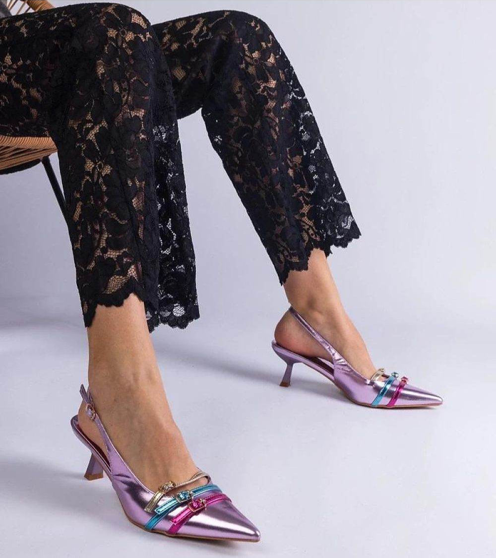 Elegant Purple Duckbill Pumps with Comfort Fit - INDIEZ COUTURE