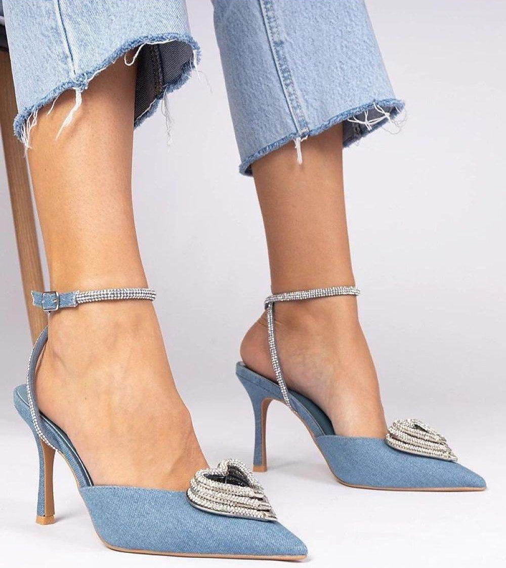 Elegant Blue Stiletto High Heels with Comfort - INDIEZ COUTURE