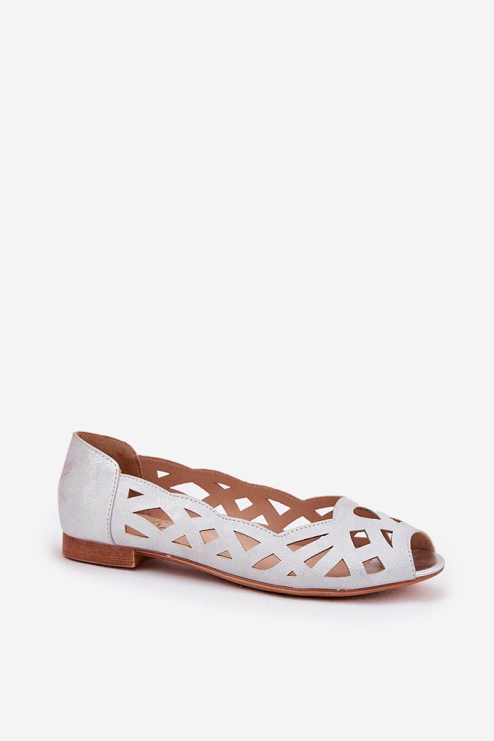 Elegant Eco Leather Ballet Flats with Open Toes - INDIEZ COUTURE